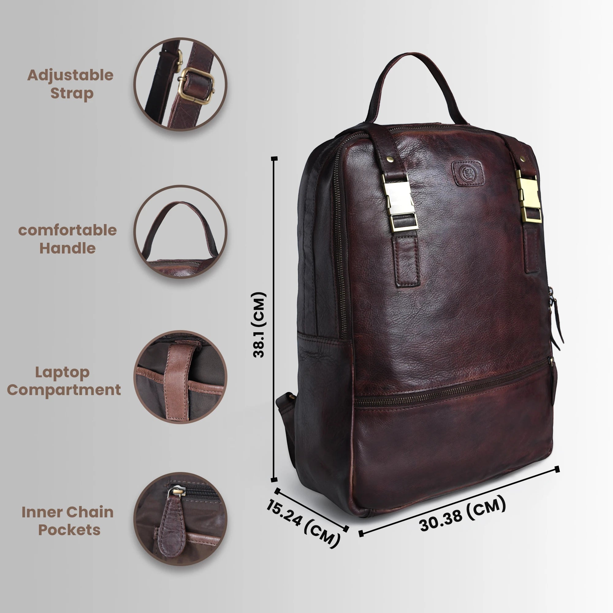 Oakridge Leather Backpack – Expresso Brown