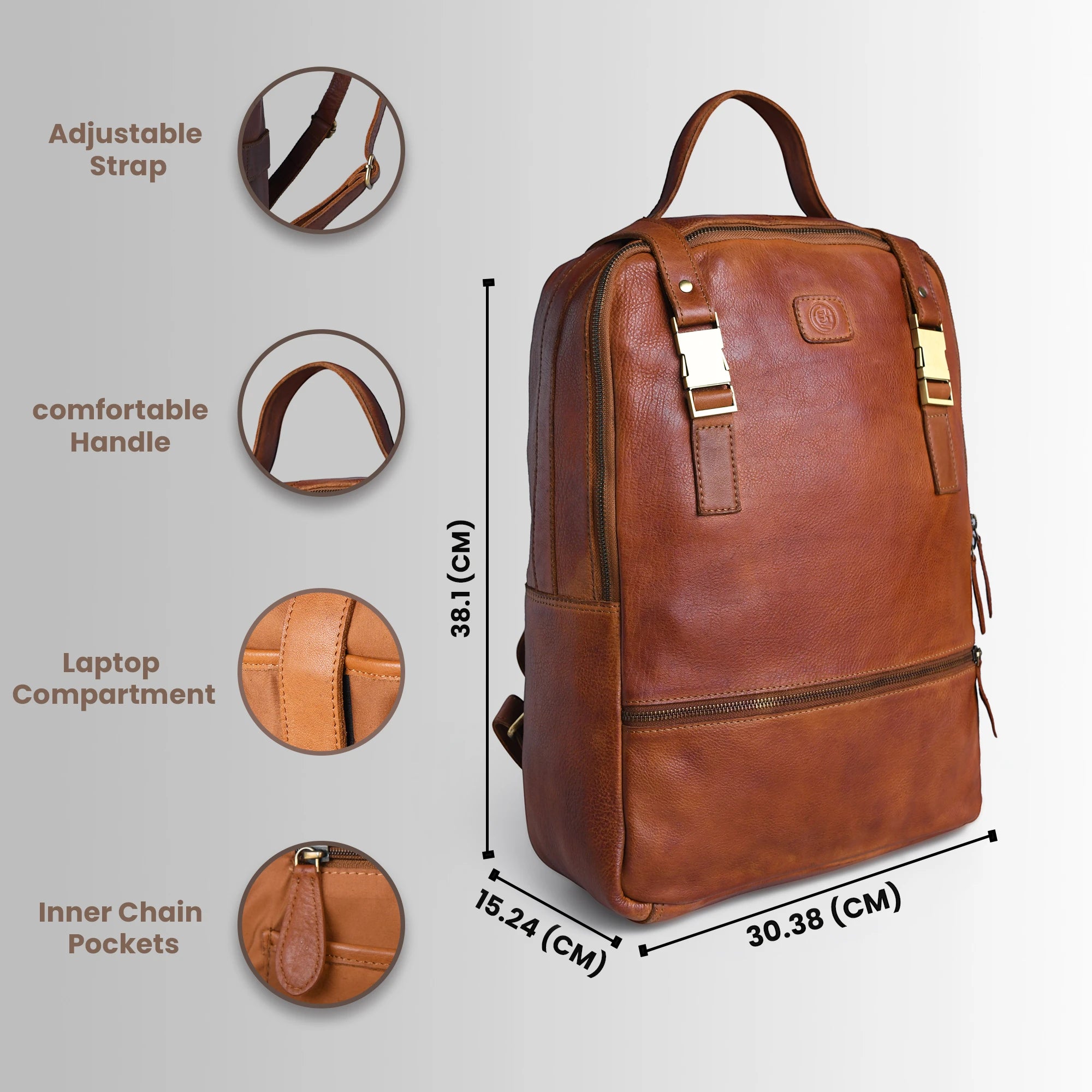 Oakridge Leather Backpack – Vintage Tan