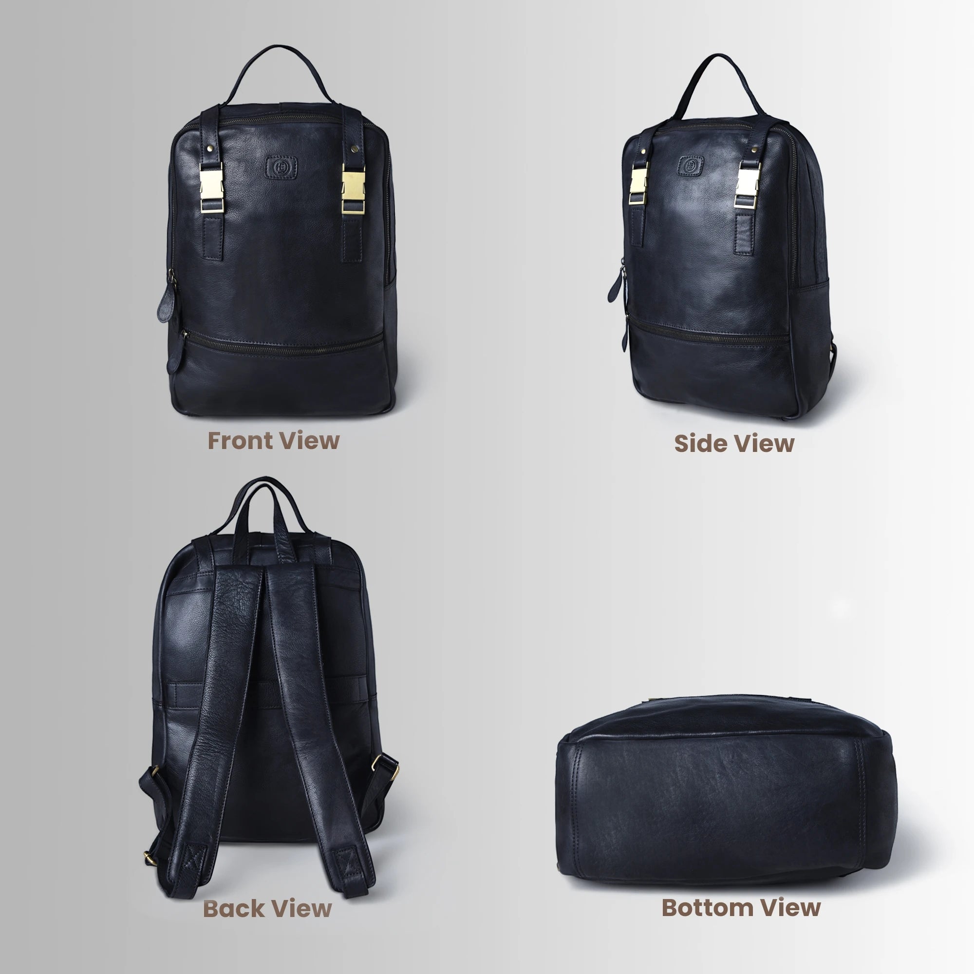 Oakridge Leather Backpack – Classic Black