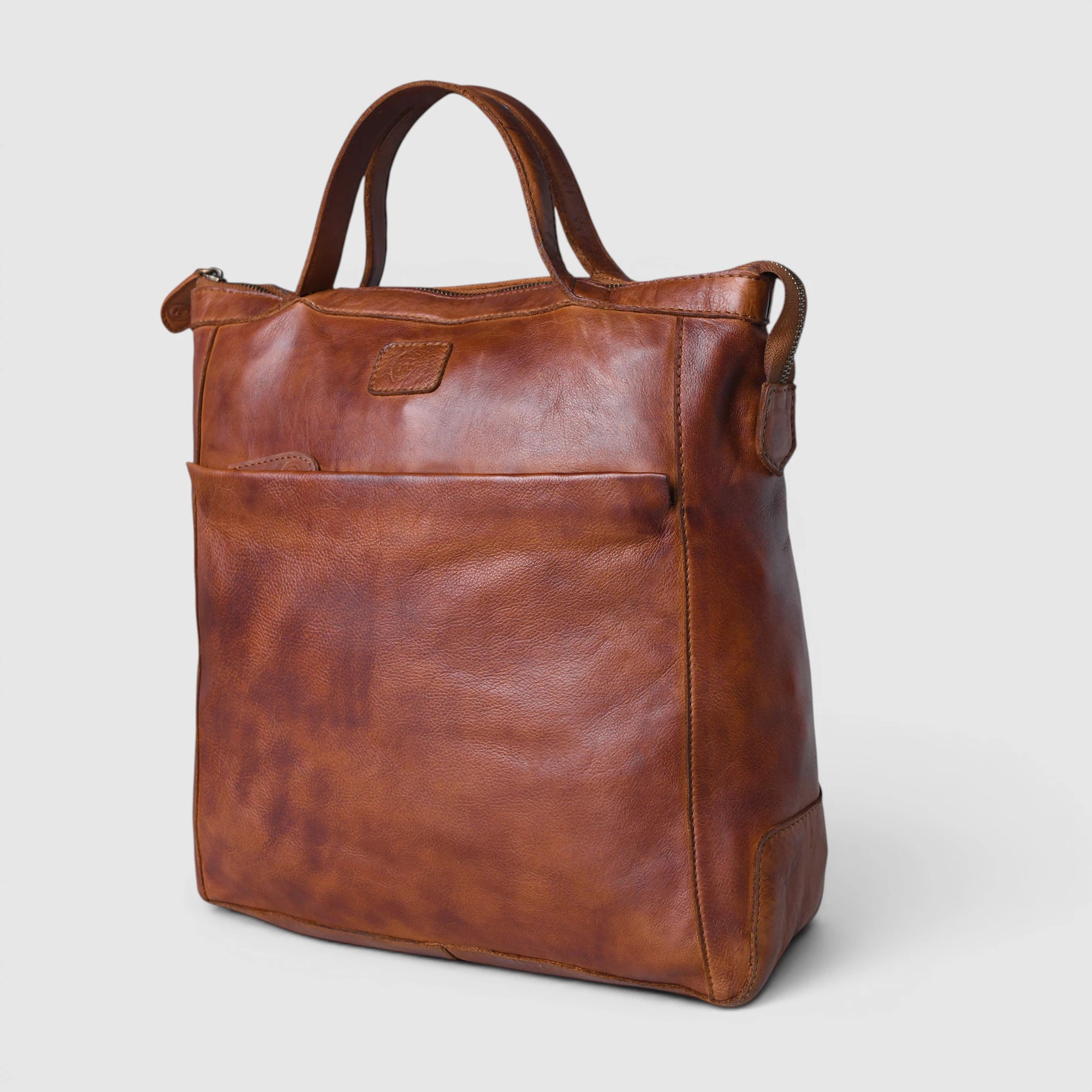 Siena Convertible Leather Backpack – Saddle Tan