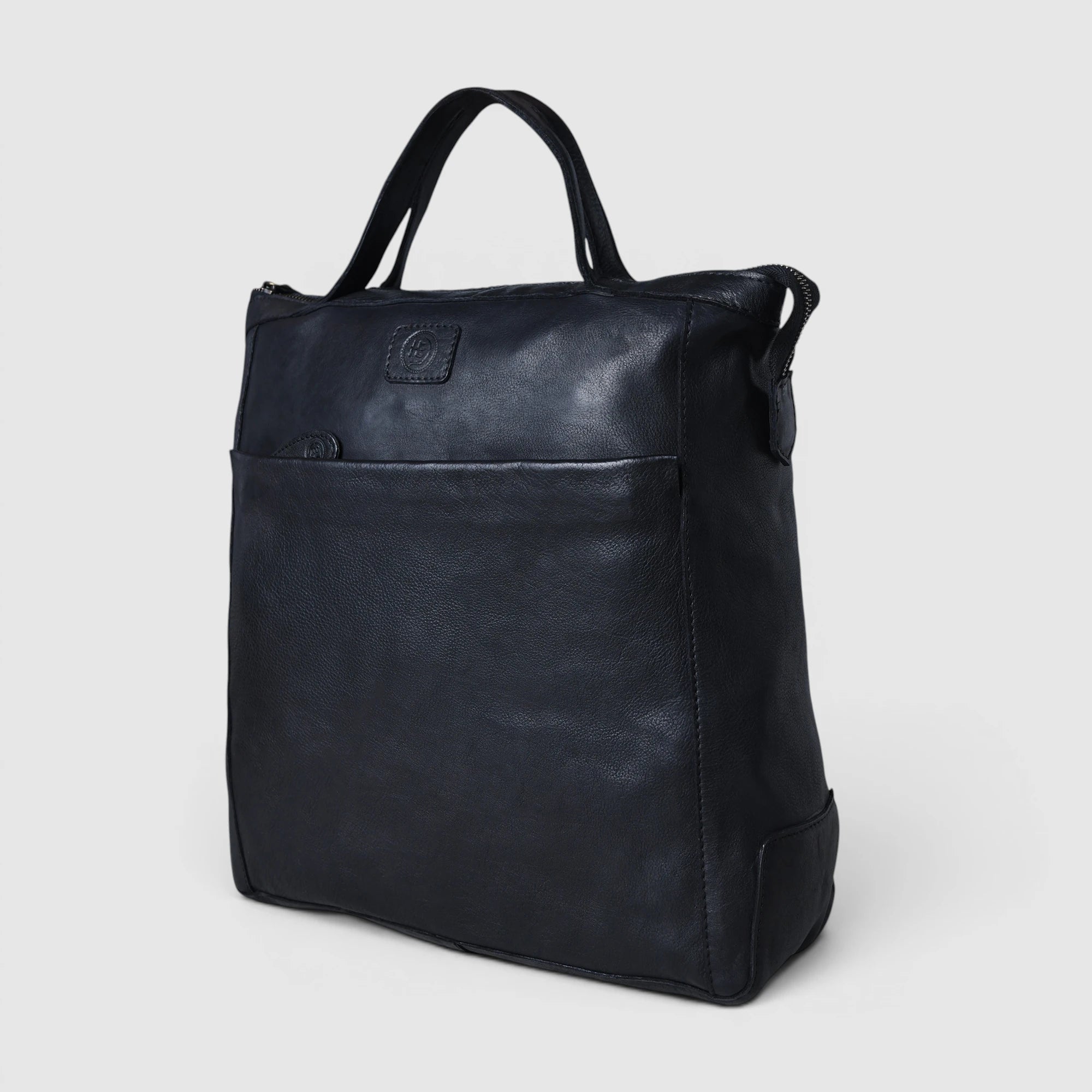 Siena Convertible Leather Backpack  – Black