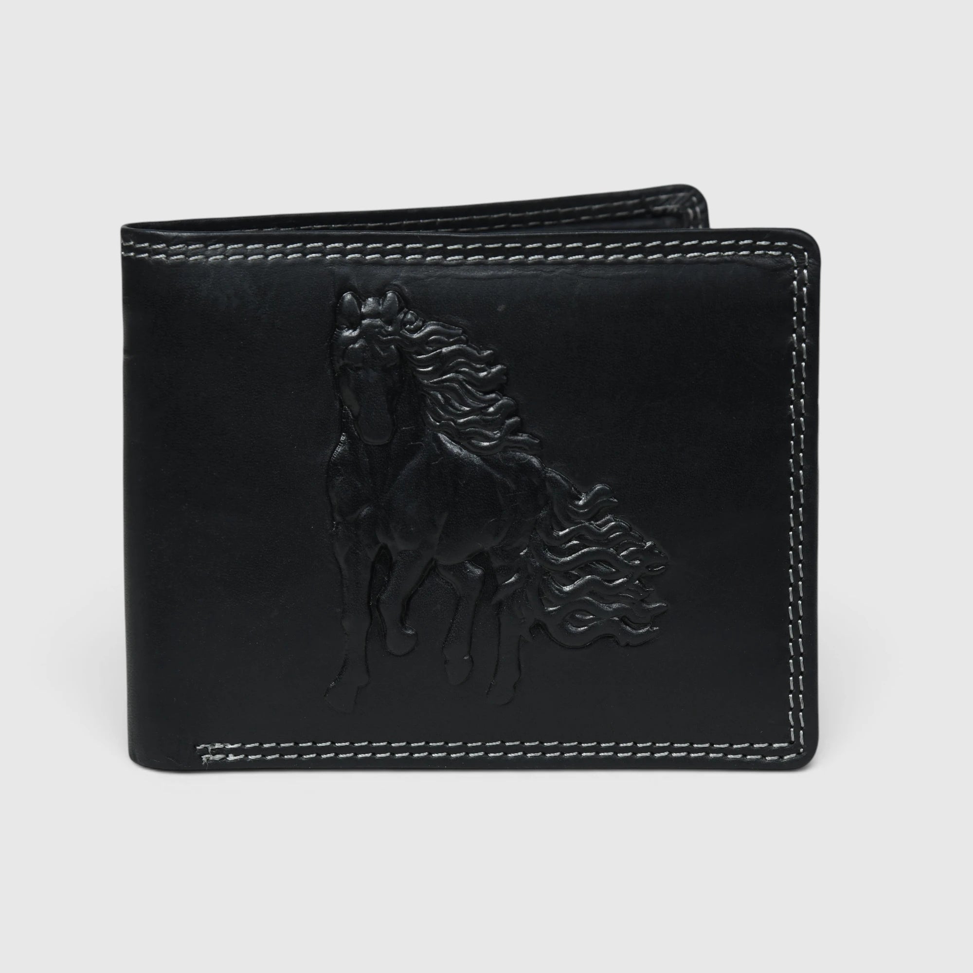 Midnight Stallion Leather Wallet – Black