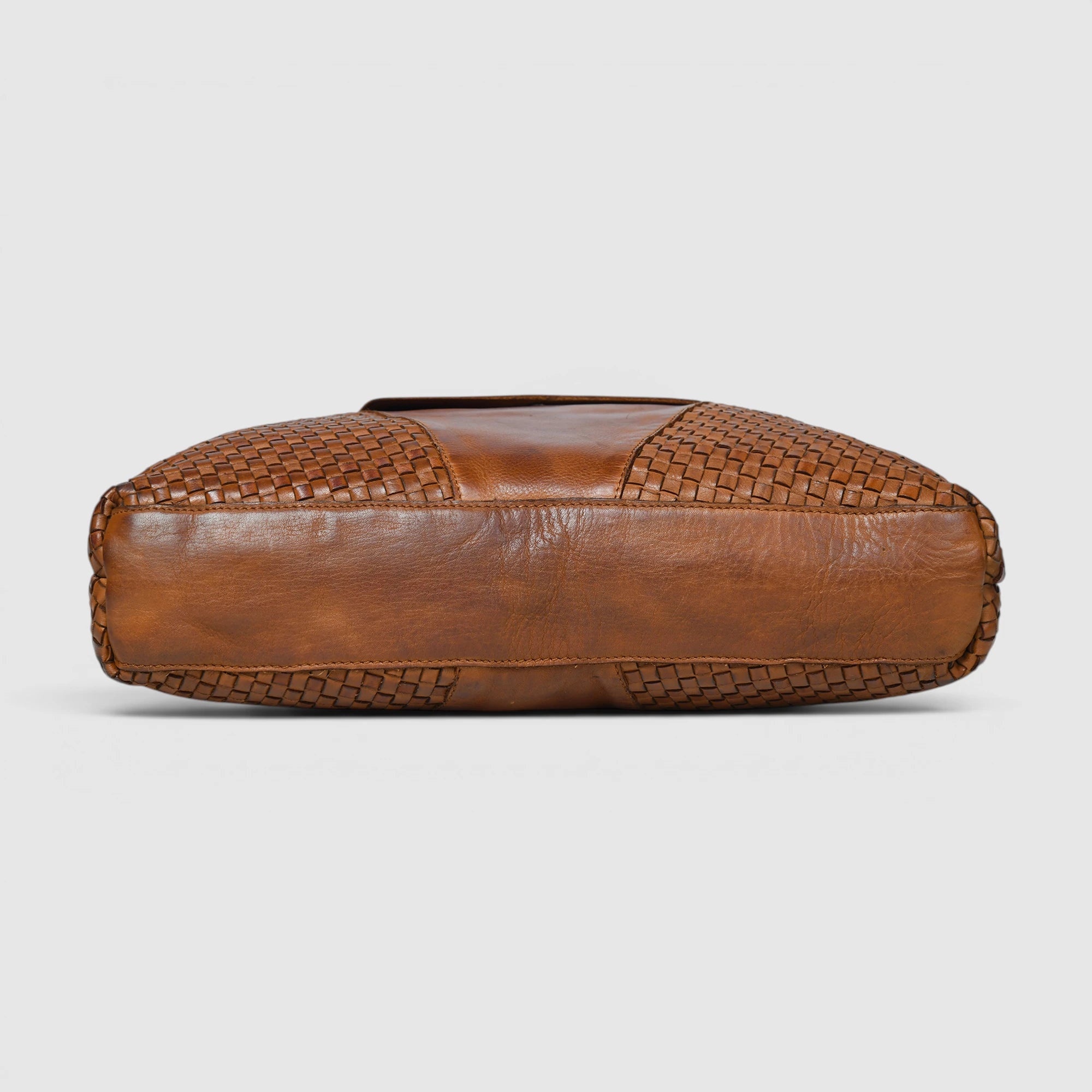 Verona Woven Leather Work Tote – Tan
