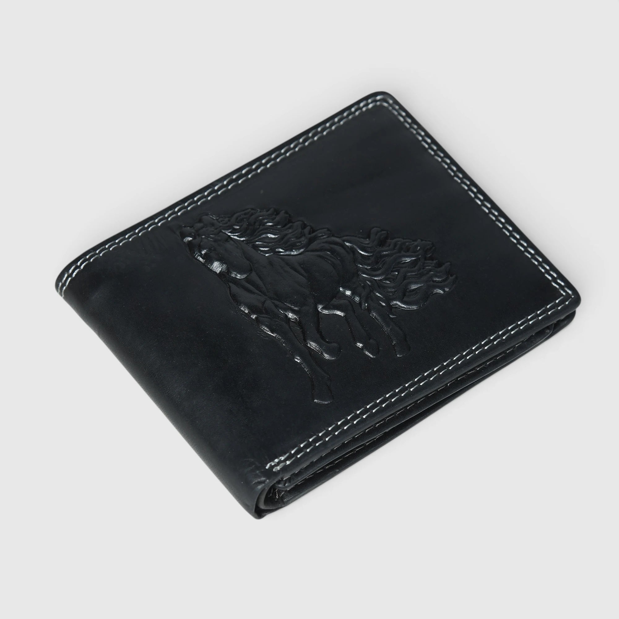 Midnight Stallion Leather Wallet – Black