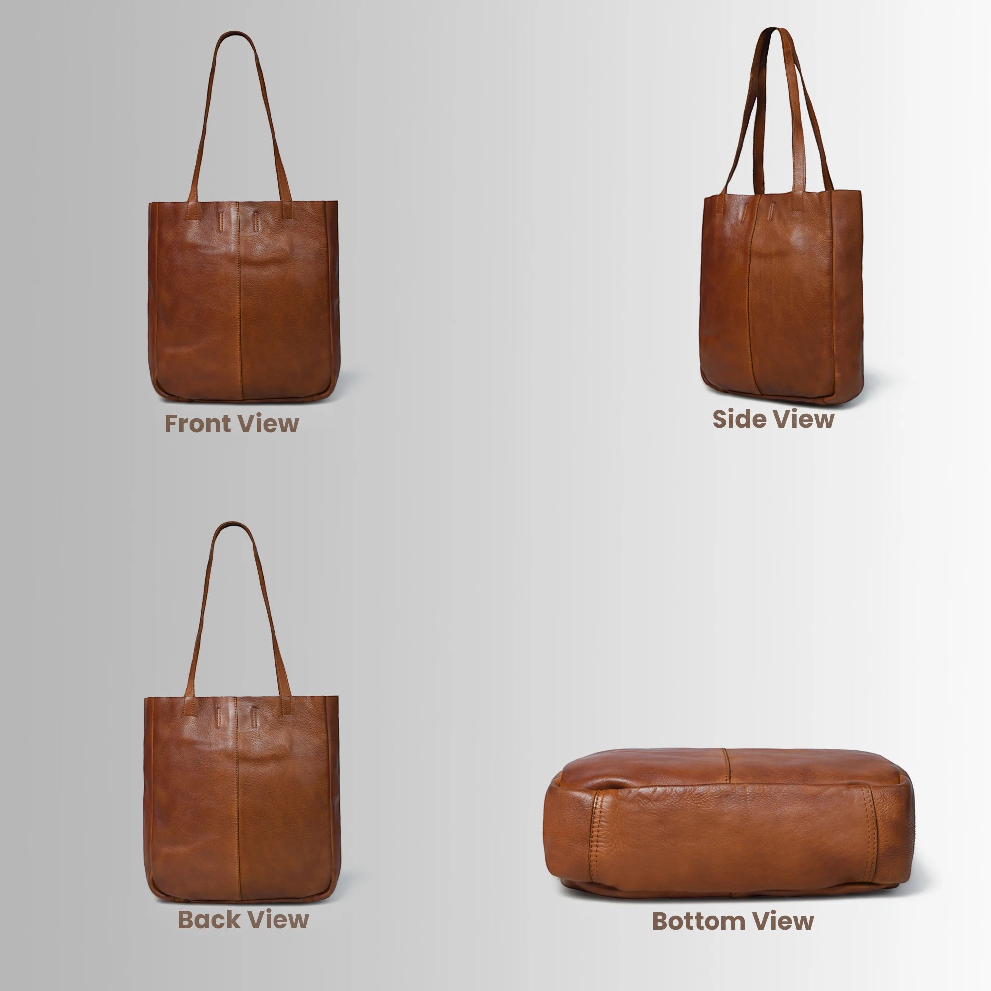 Hestore Midnight Classic Women’s Leather Tote - Tan color