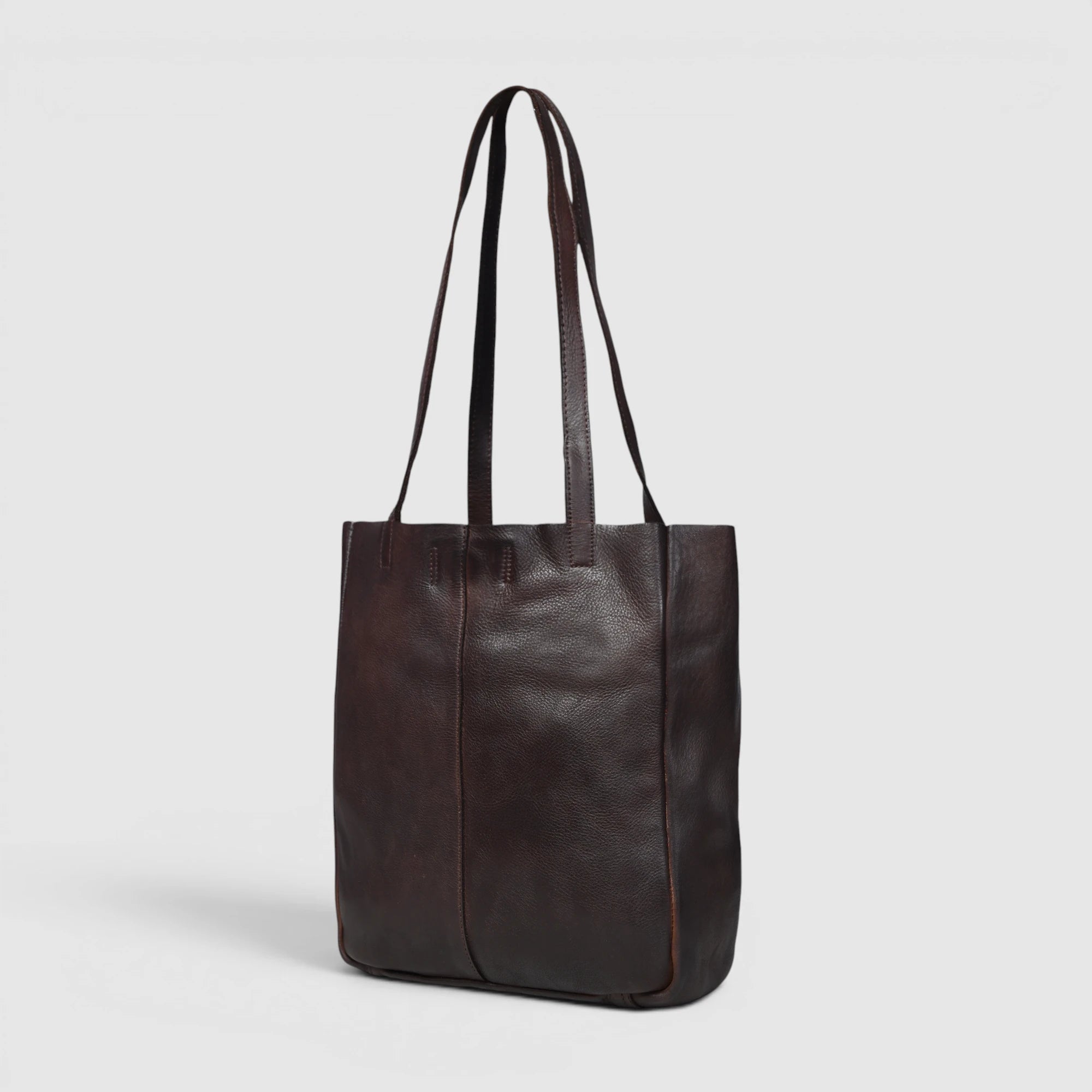 Hestore Midnight Classic Women’s Leather Tote - Expresso Brown