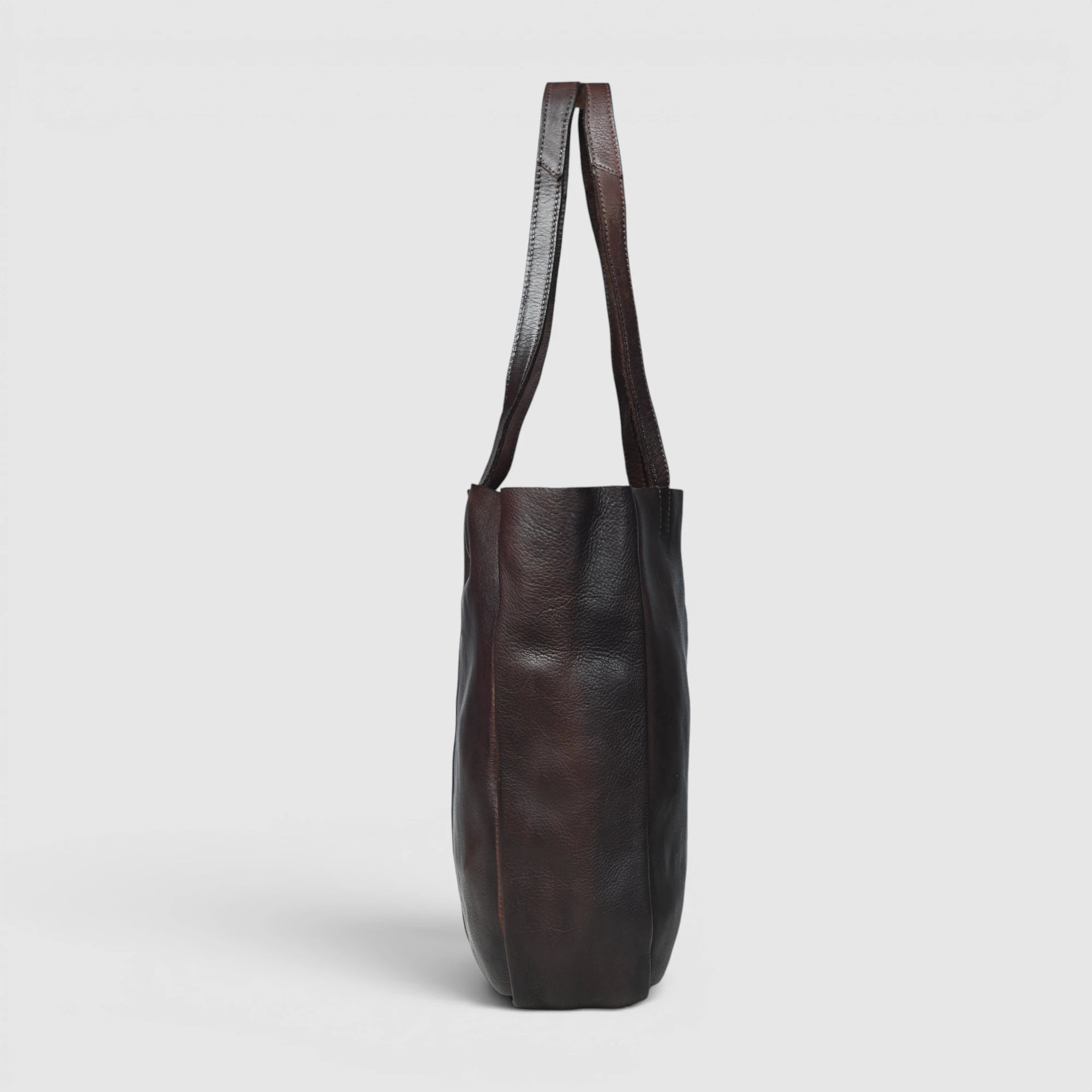 Hestore Midnight Classic Women’s Leather Tote - Expresso Brown