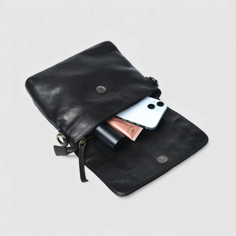 Verdant Crossbody Women's Leather Handbag - Black Colour