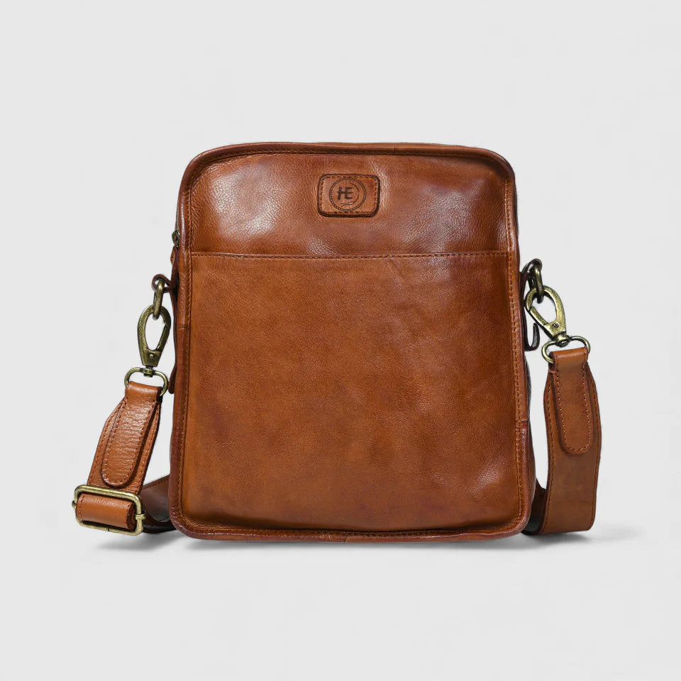 Verdant Trail Leather Sling Bag - Tan Colour