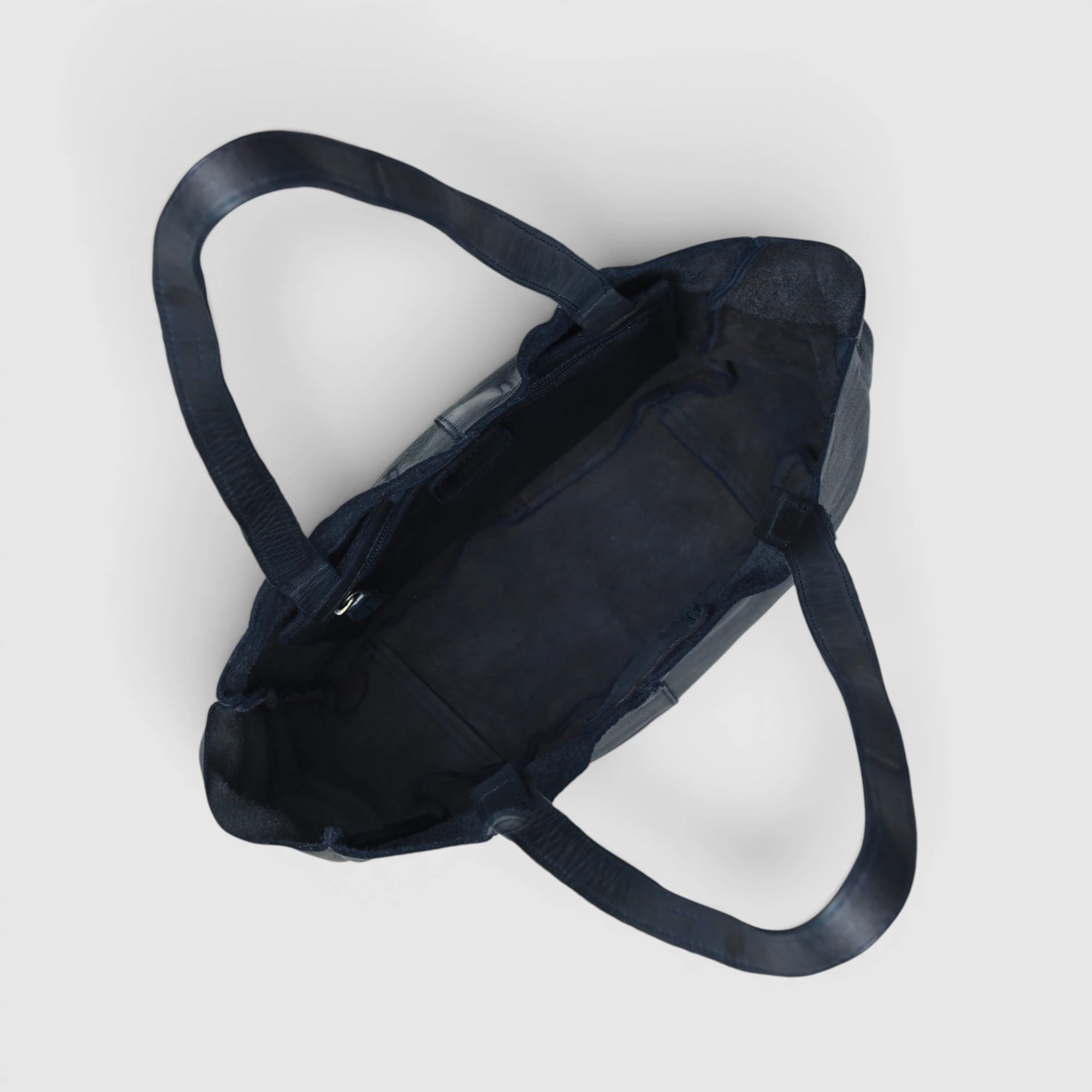 Hestore Midnight Classic Women’s Leather Tote - Navy Blue