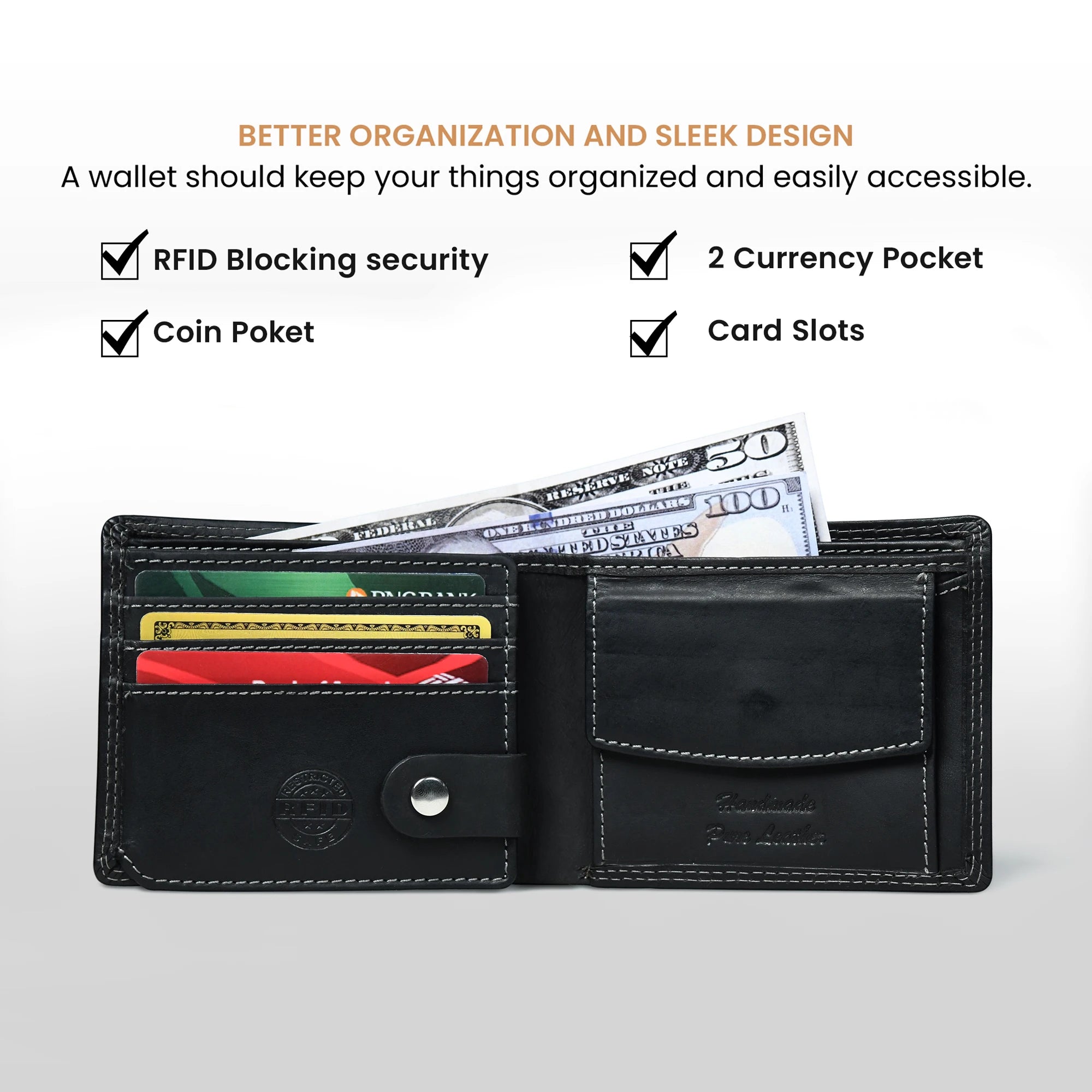 Midnight Stallion Leather Wallet – Black