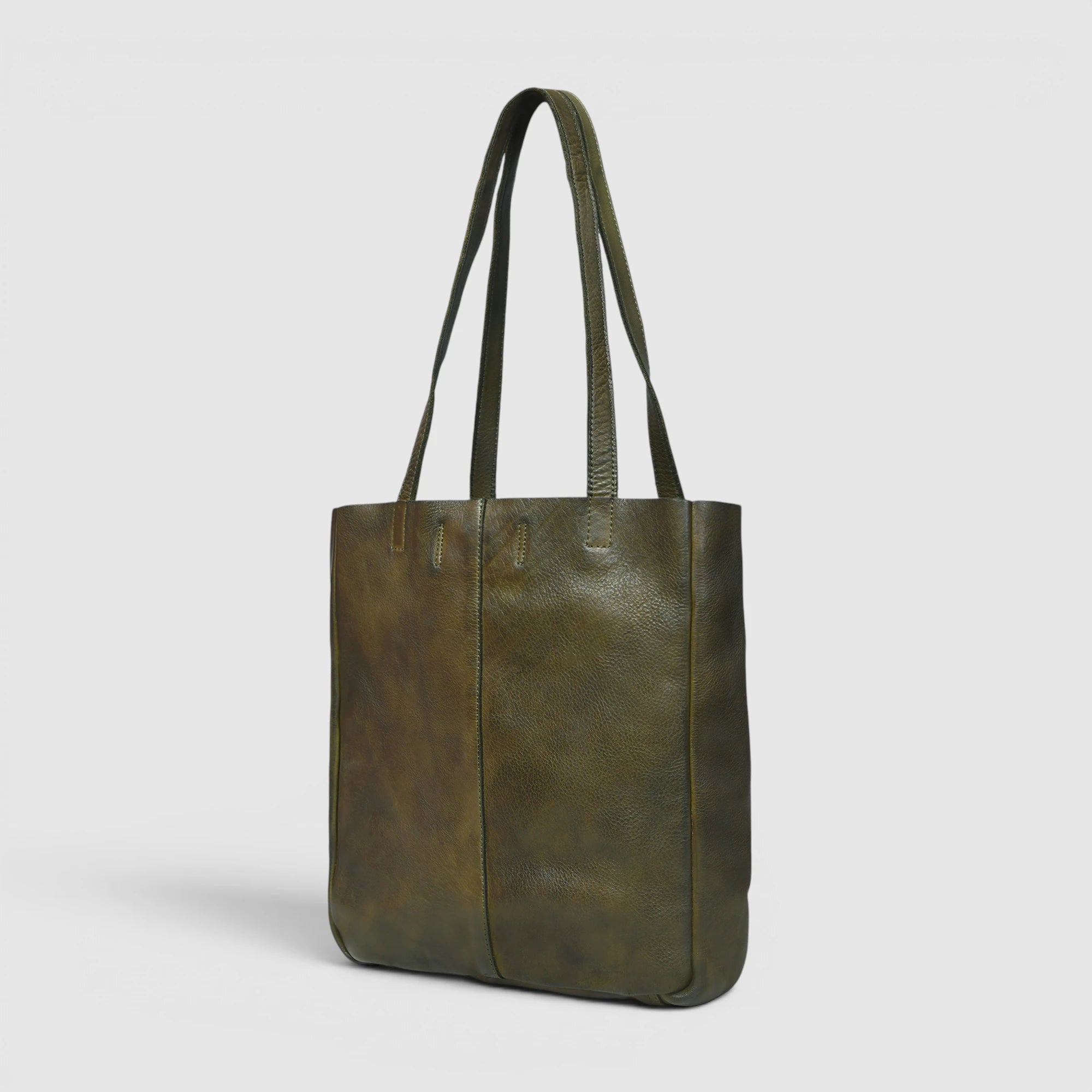 Hestore Midnight Classic Women’s Leather Tote - Forest Green