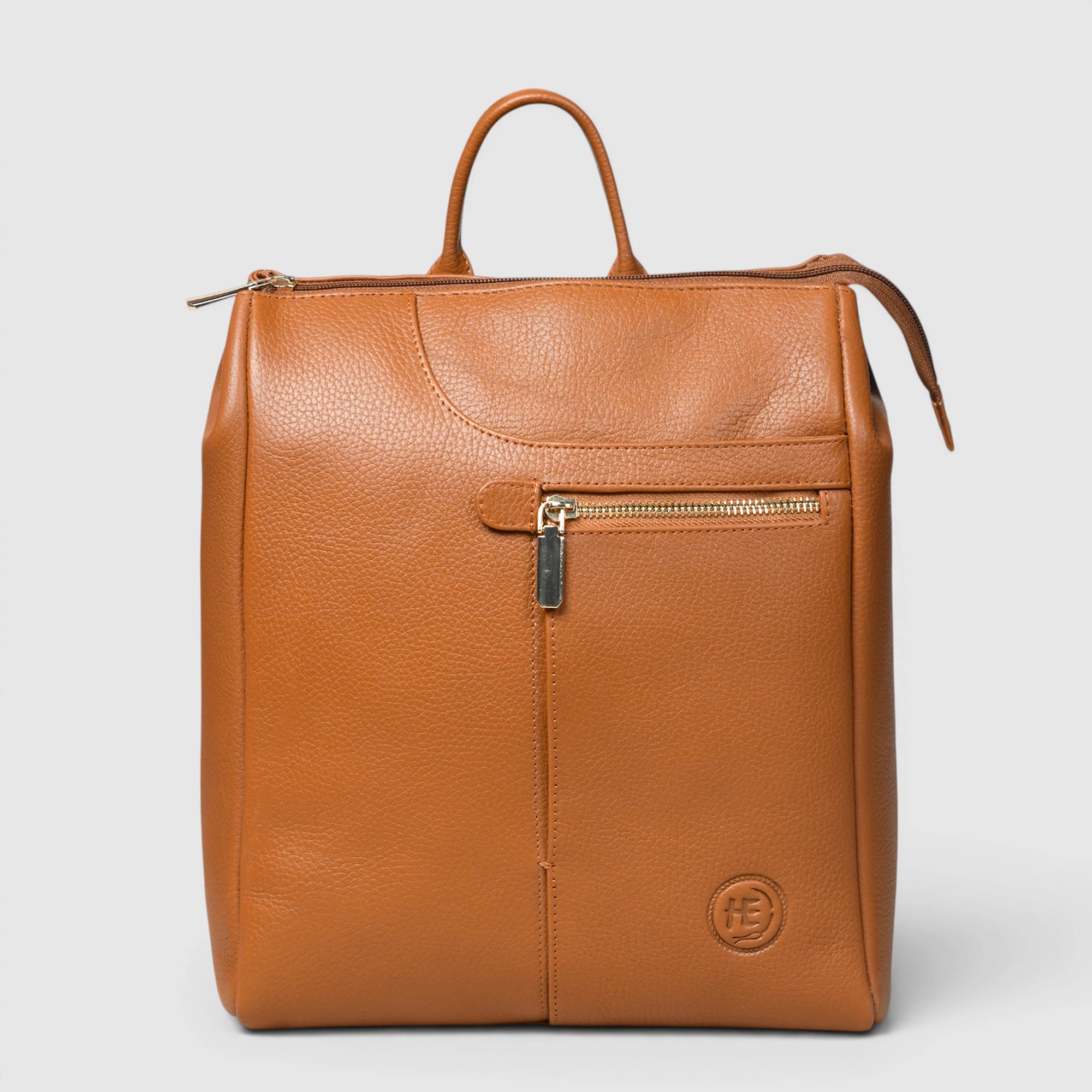 Harper Convertible Leather Backpack – Tan