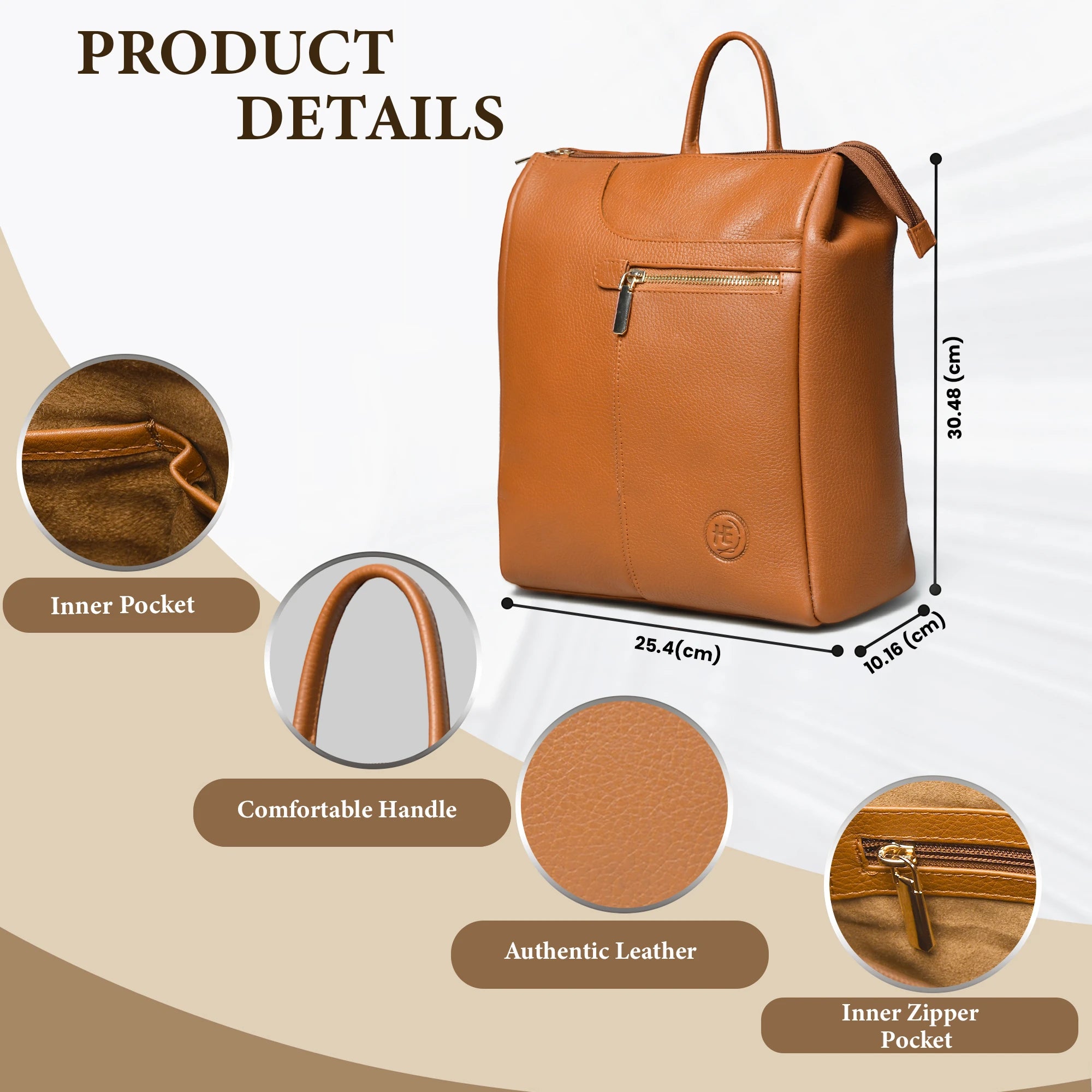 Harper Convertible Leather Backpack – Tan