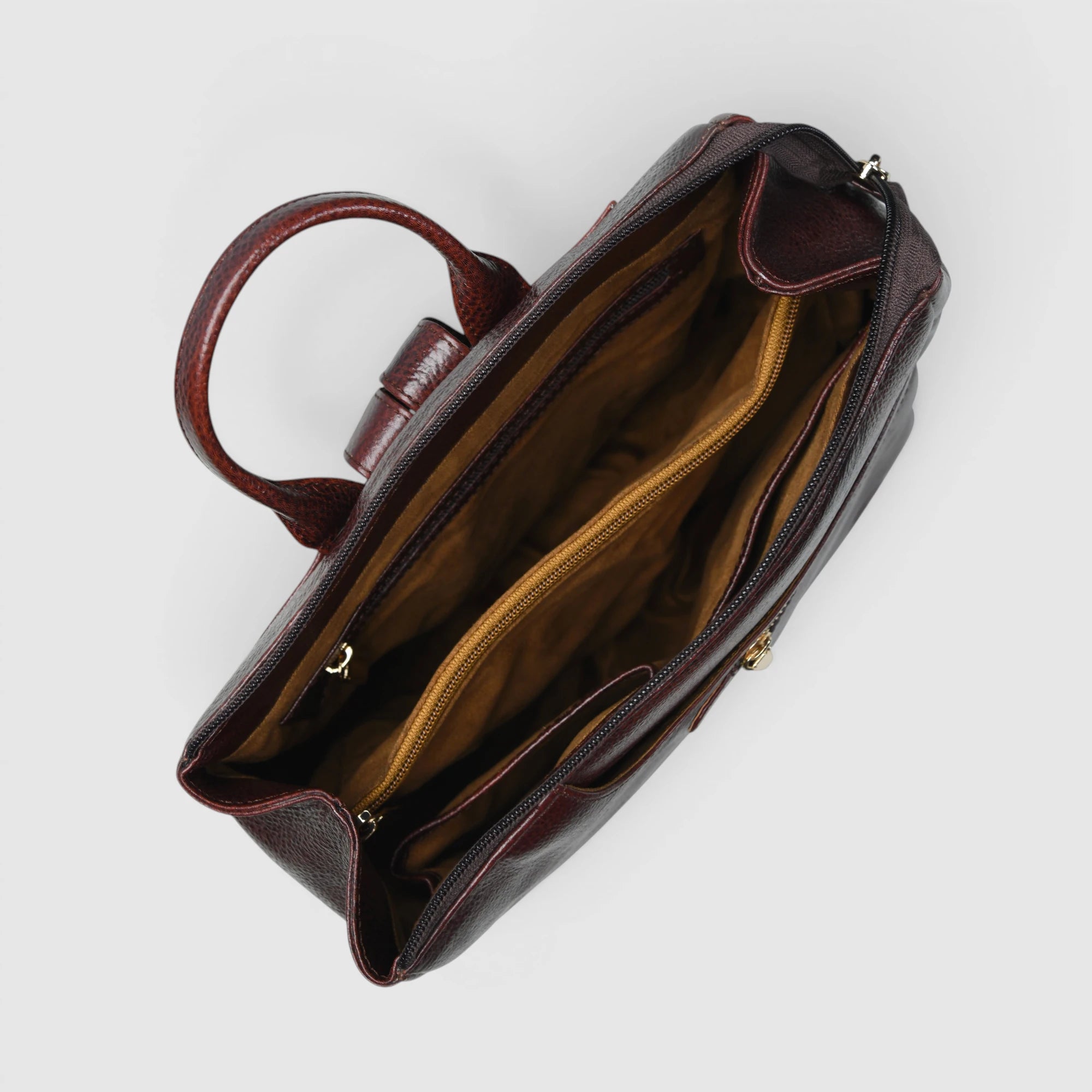 Harper Convertible Leather Backpack  – Burgundy