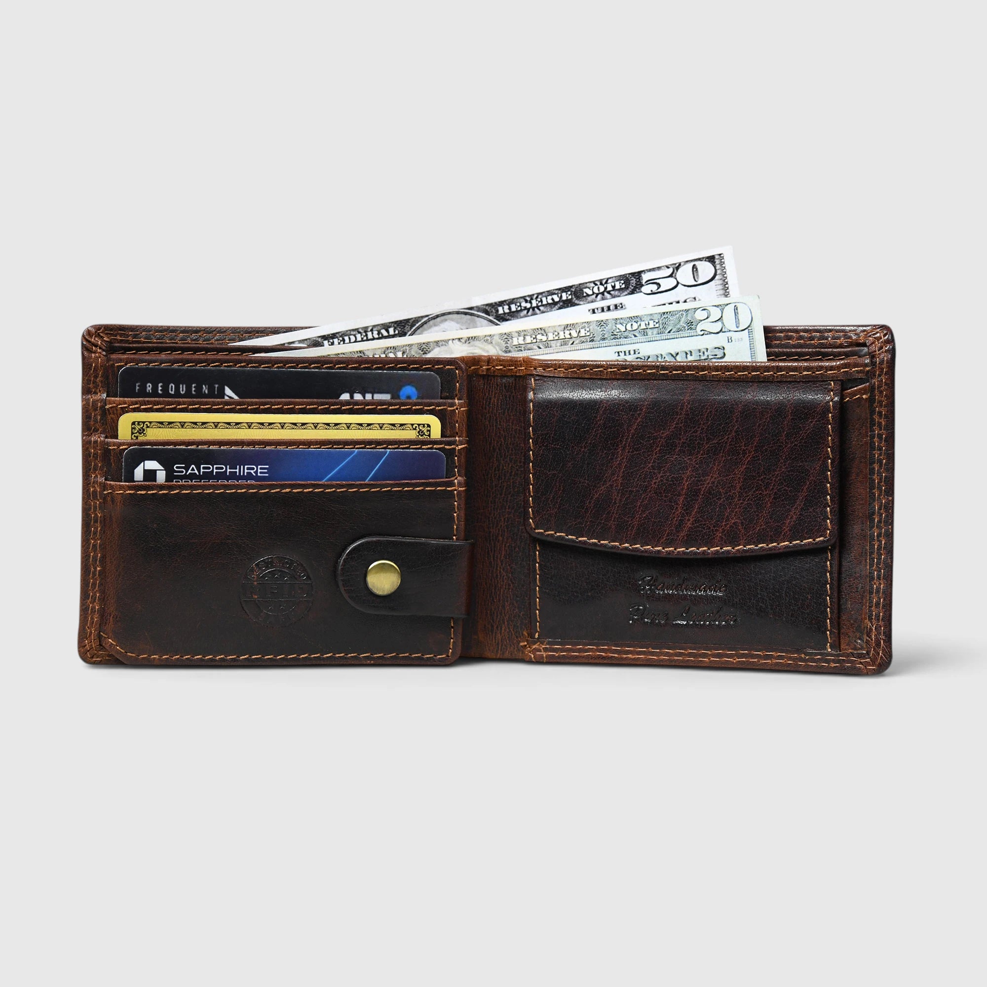 Midnight Stallion Leather Wallet – Espresso Brown