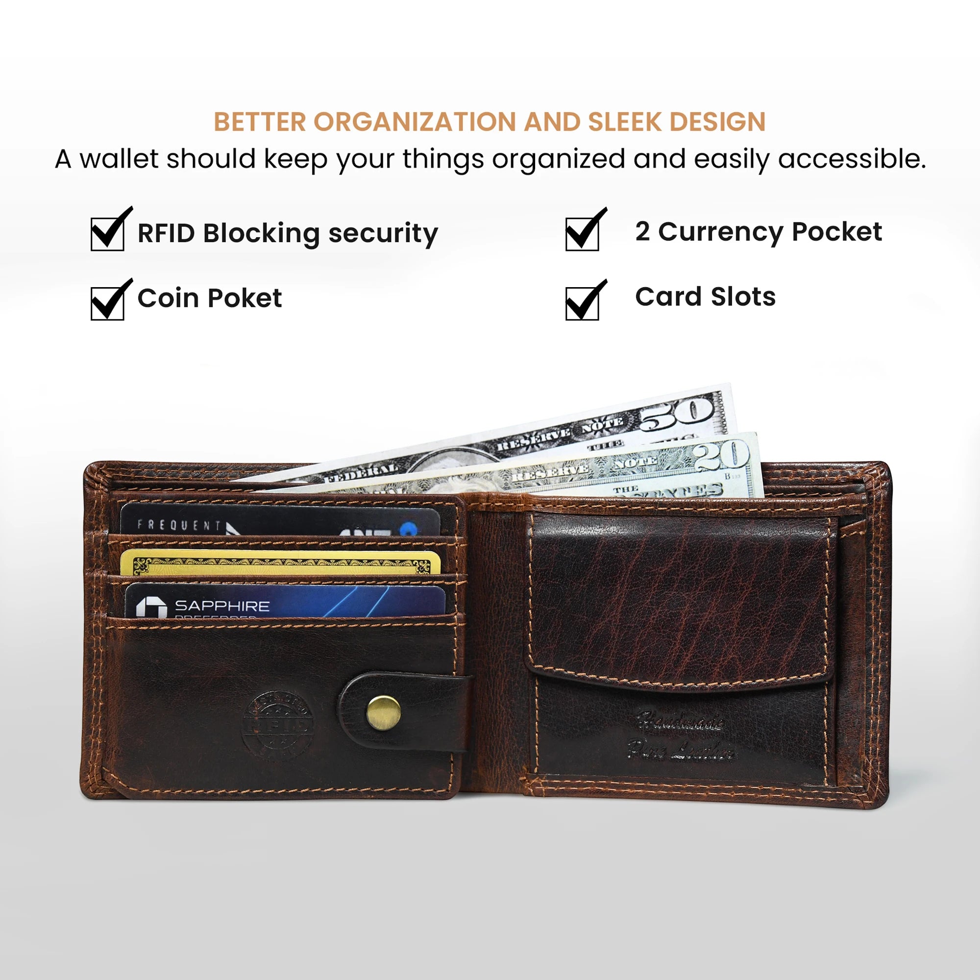 Midnight Stallion Leather Wallet – Espresso Brown