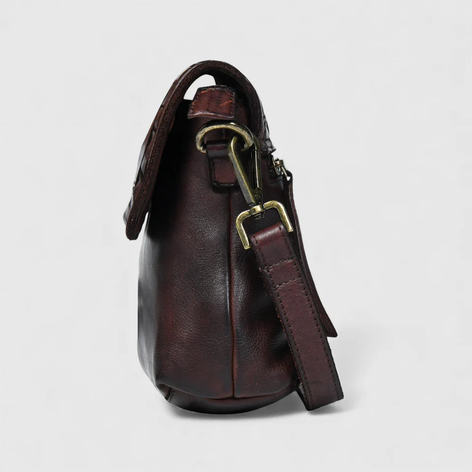 Verdant Crossbody Women's Leather Handbag - Maroon colour