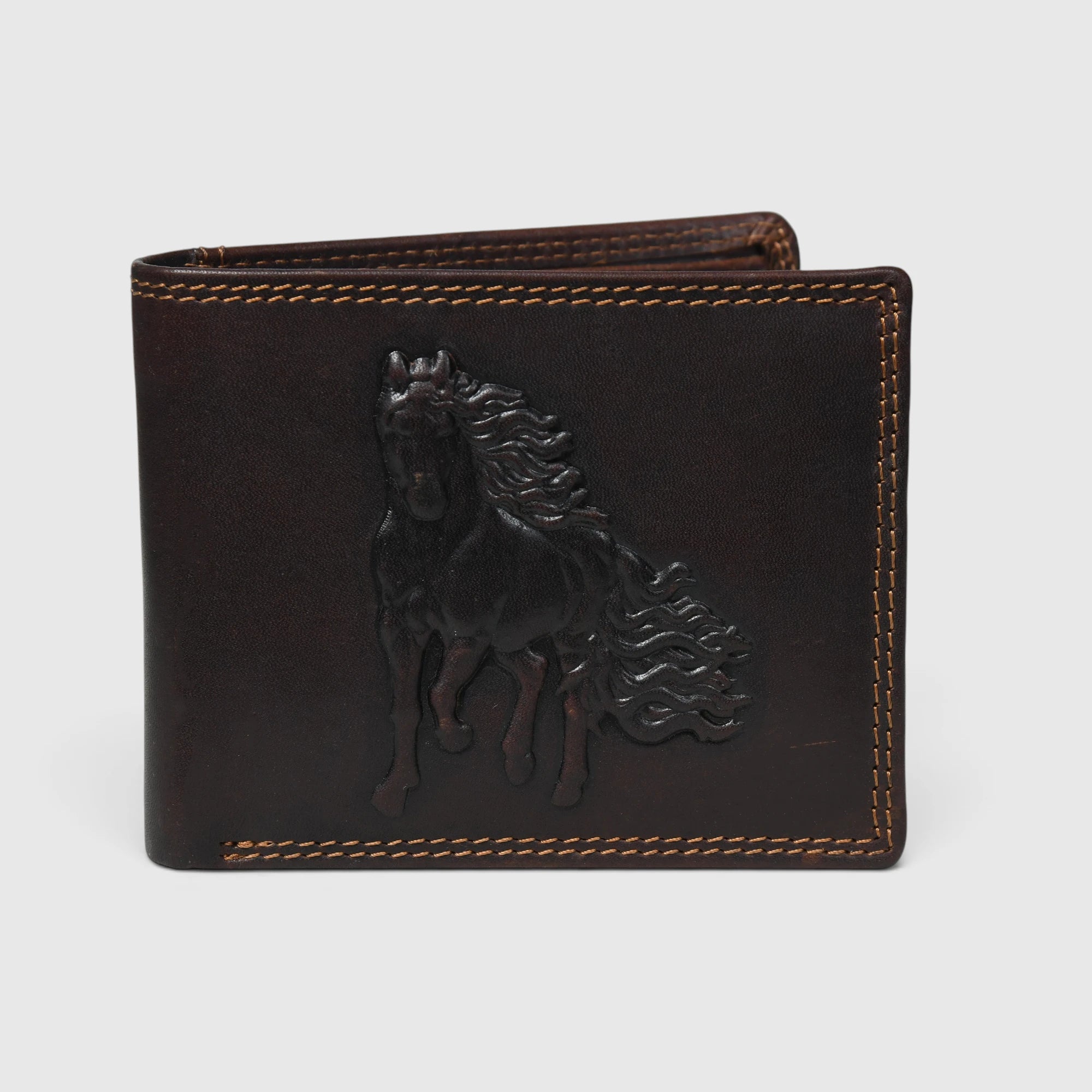 Midnight Stallion Leather Wallet – Dark Espresso Brown