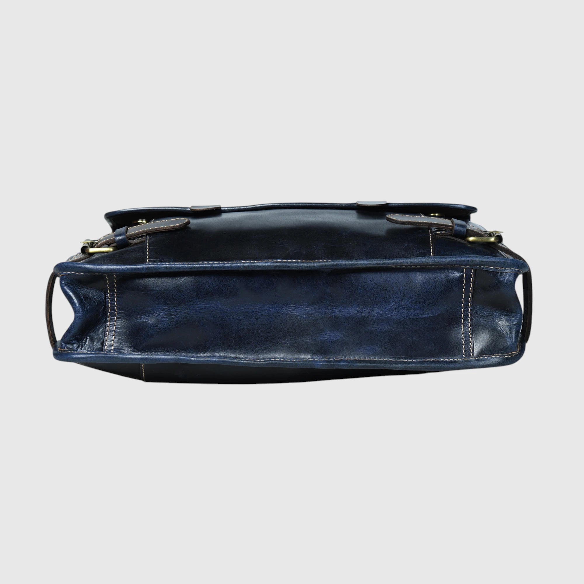 Heritage Leather Laptop Bag-Midnight Blue