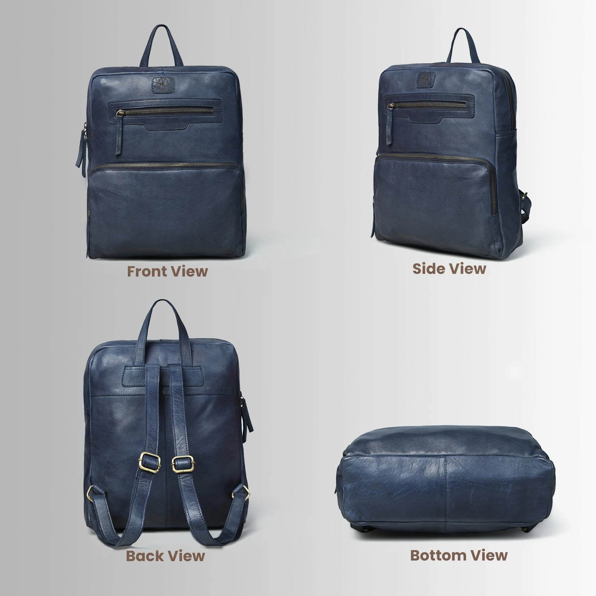 Urbancrest Leather Backpack – Cobalt Blue
