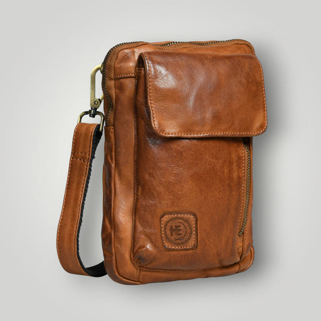 Vintage Explorer Crossbody Bag- Tan Colour
