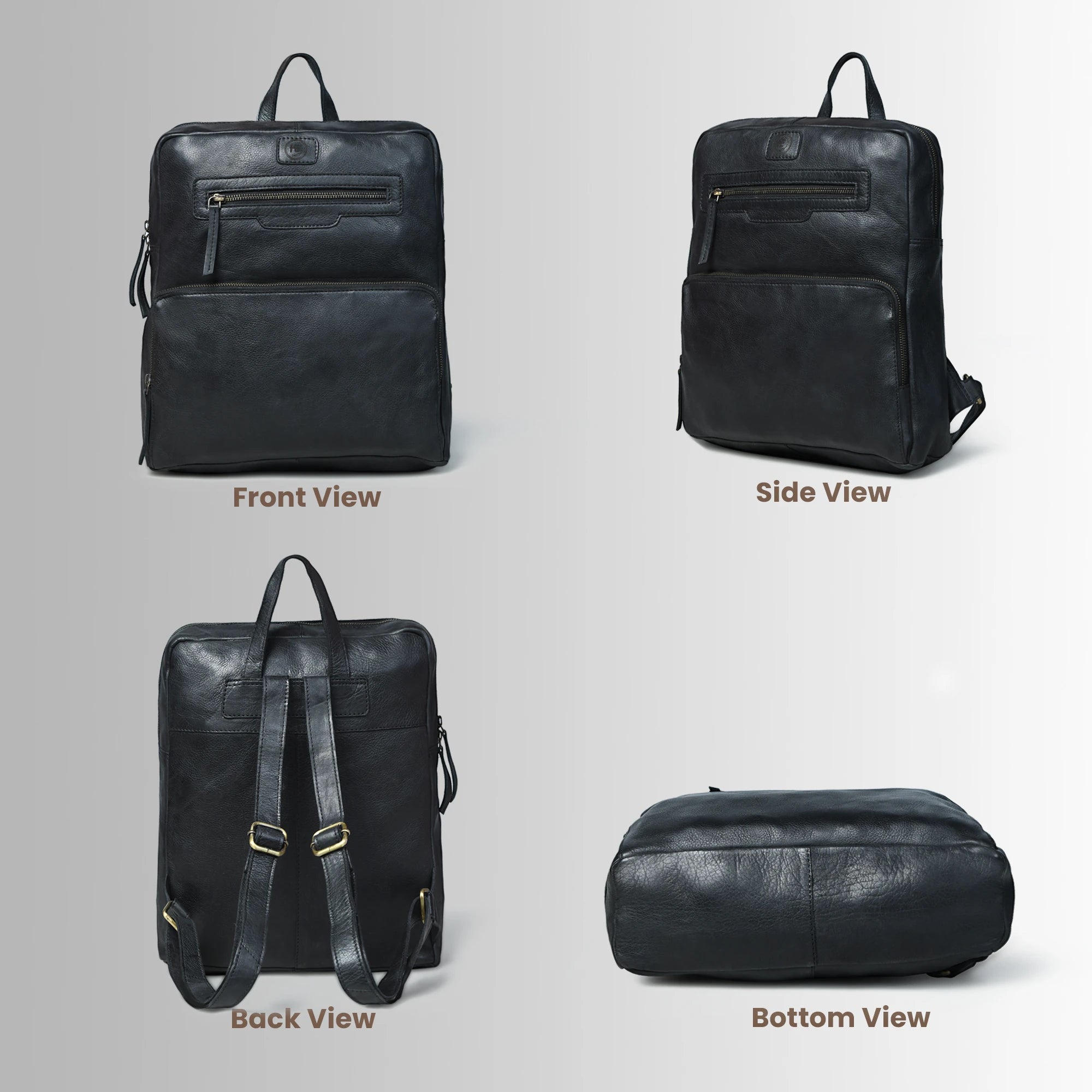 Urbancrest Leather Backpack – Black