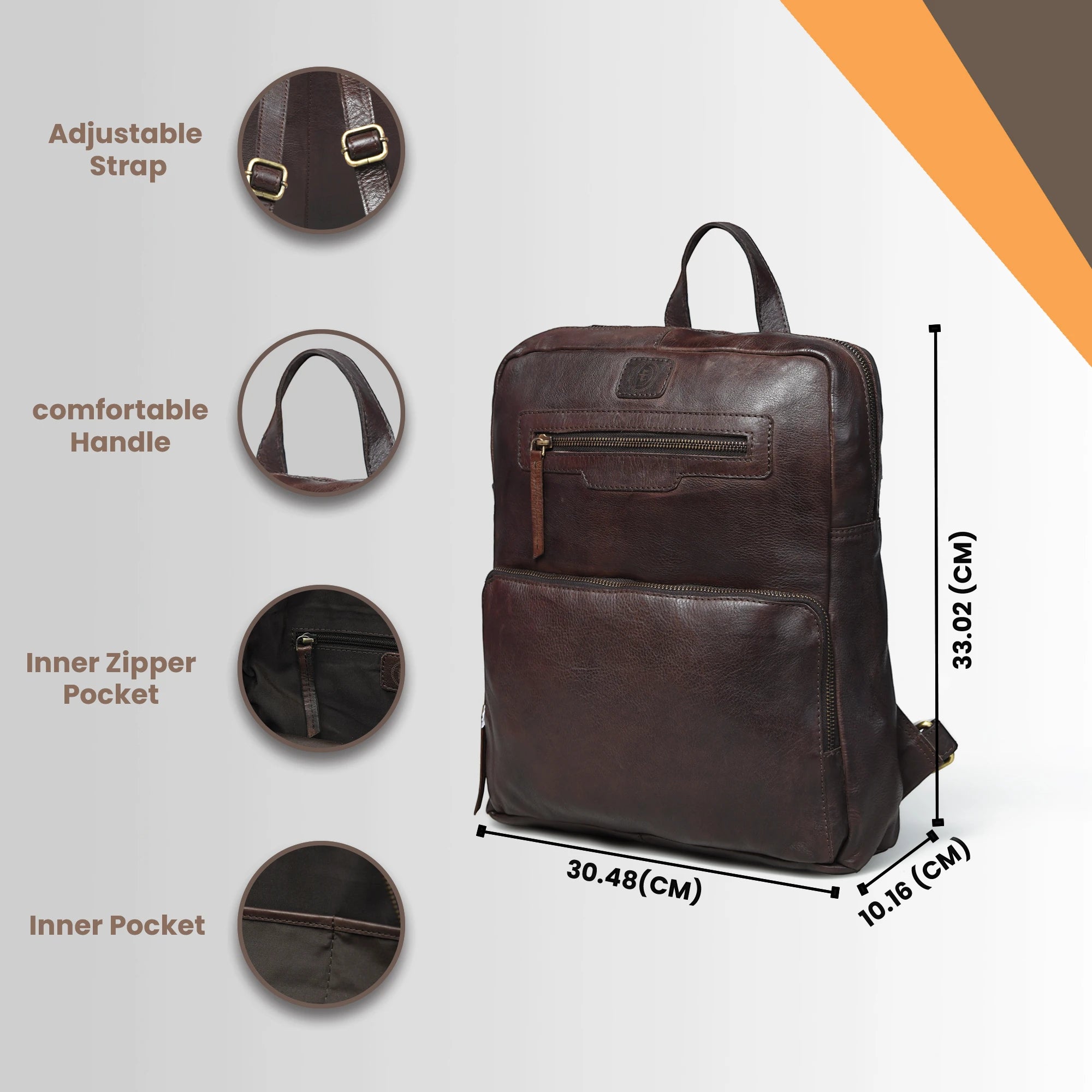 Urbancrest Leather Backpack – Espresso Brown