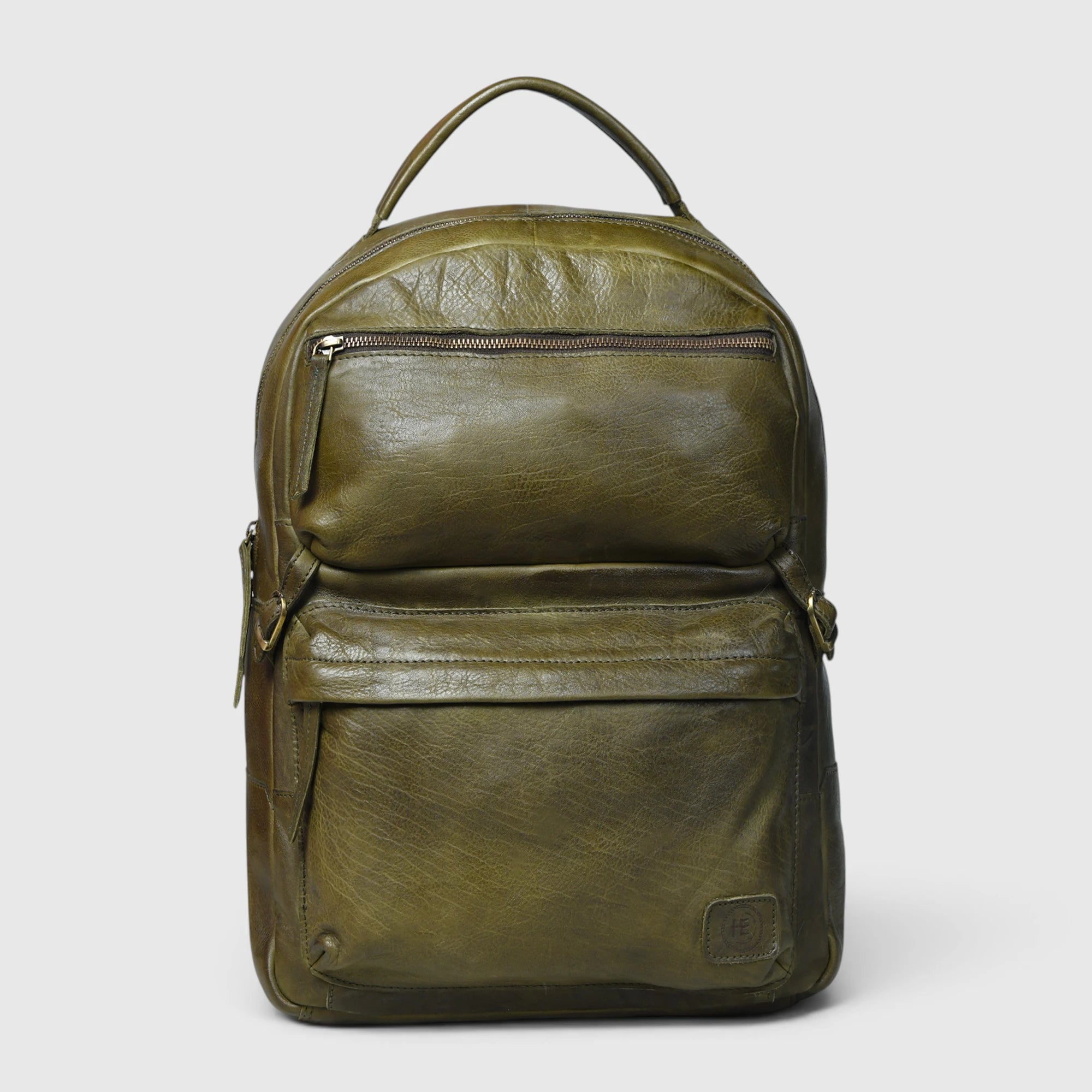 Evercrest Leather Backpack – Deep Olive