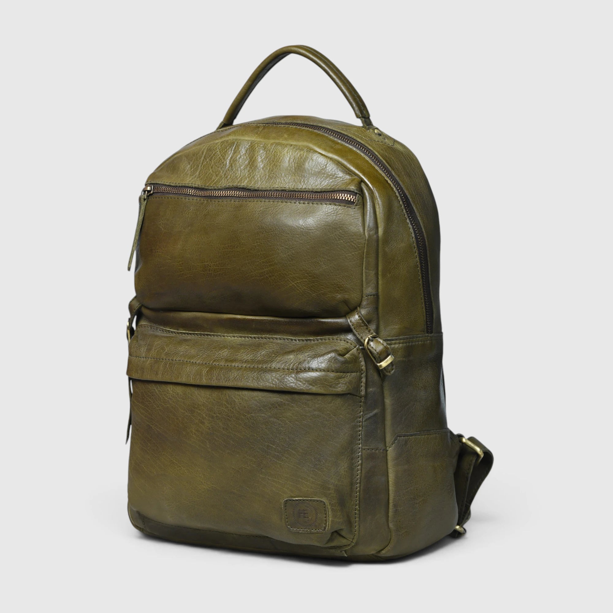 Evercrest Leather Backpack – Deep Olive