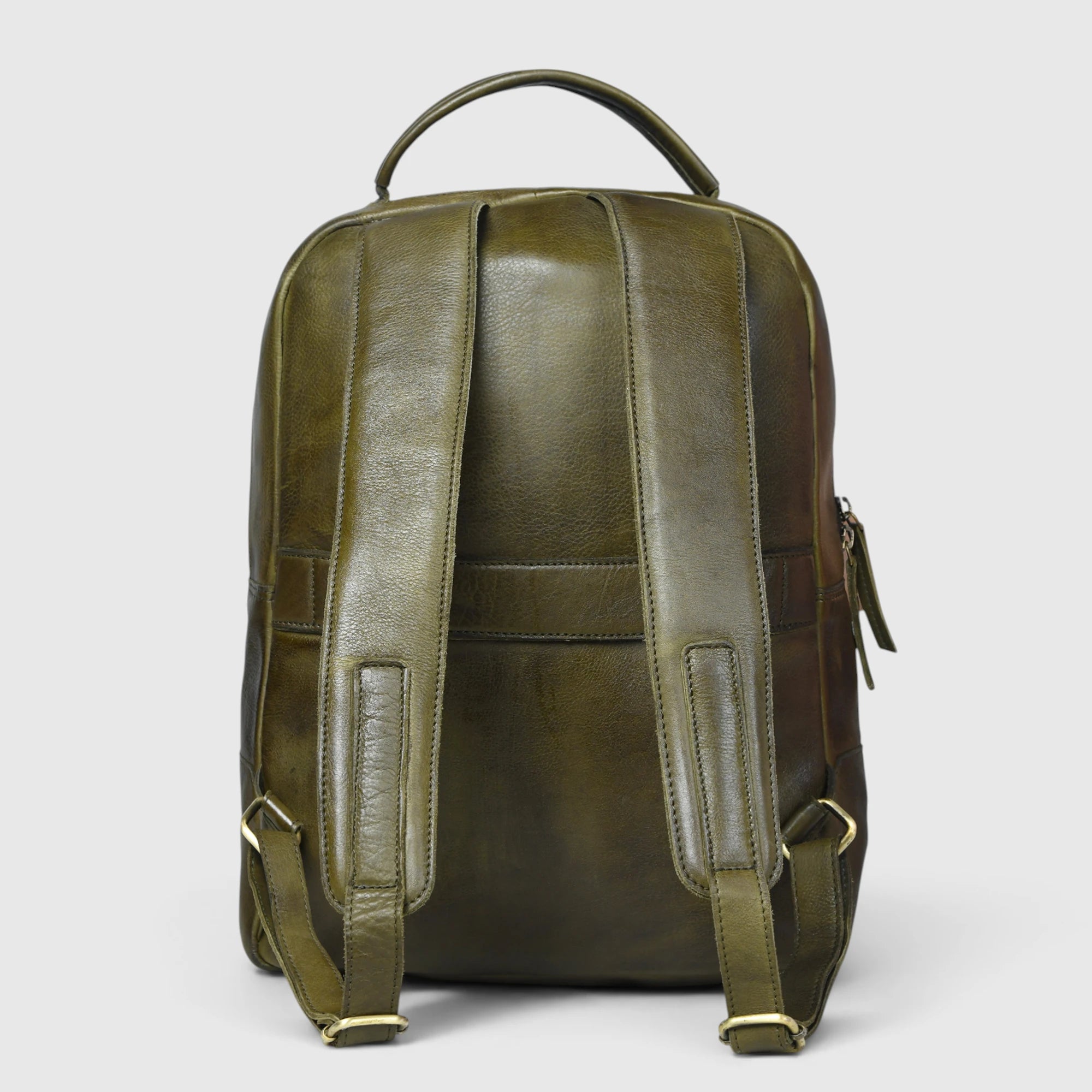 Evercrest Leather Backpack – Deep Olive