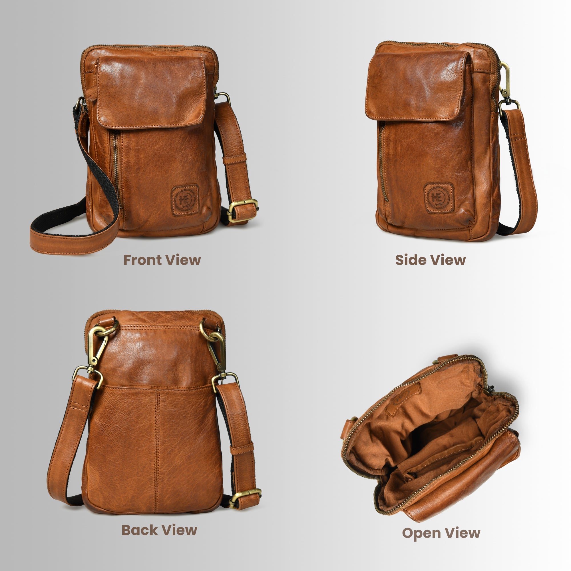 Vintage Explorer Crossbody Bag- Tan Colour
