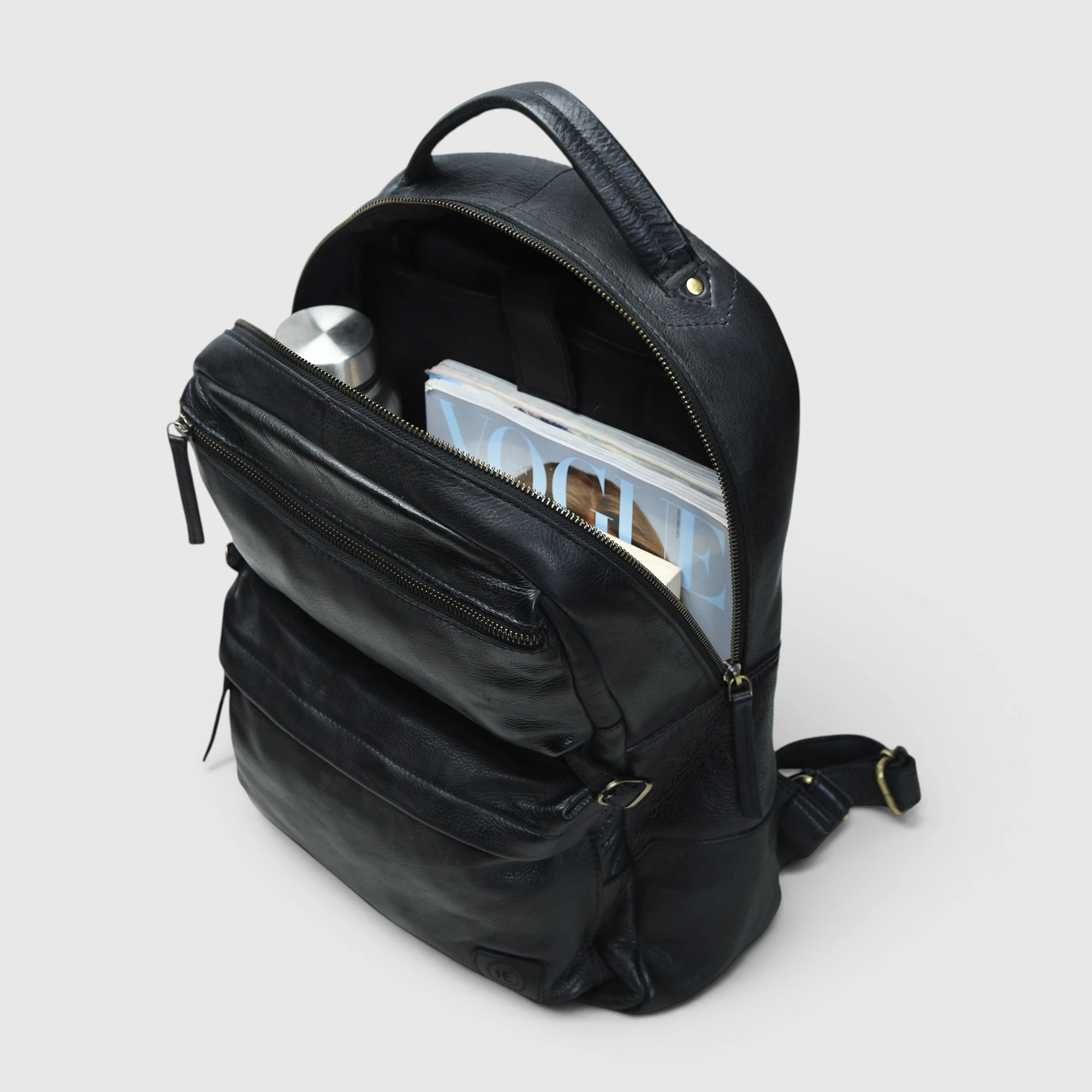 Evercrest Leather Backpack – Black color
