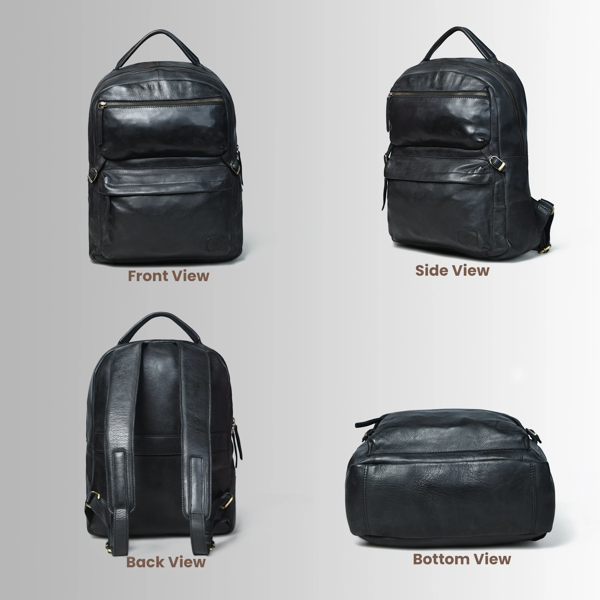 Evercrest Leather Backpack – Black color