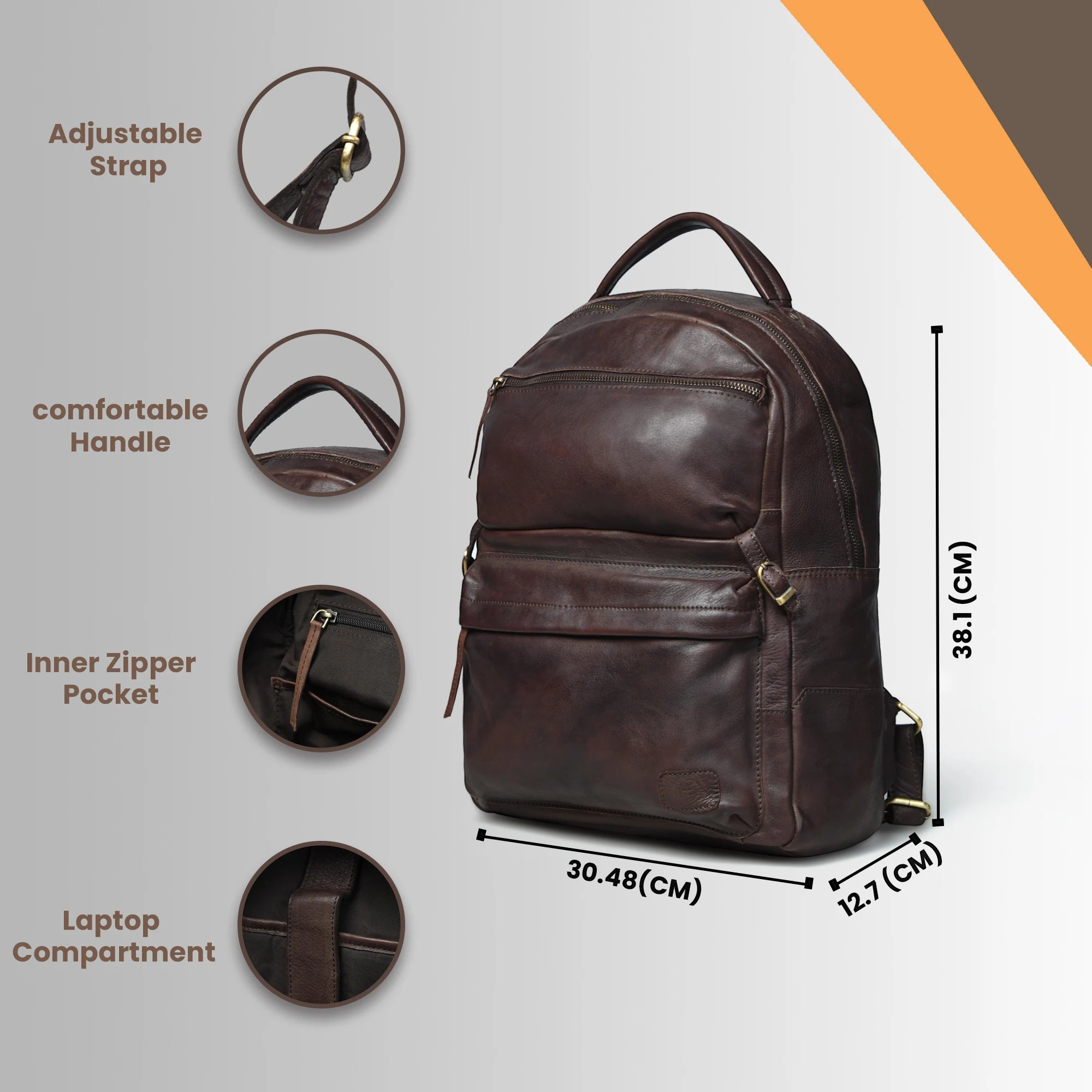 Evercrest Leather Backpack – Vintage Cocoa