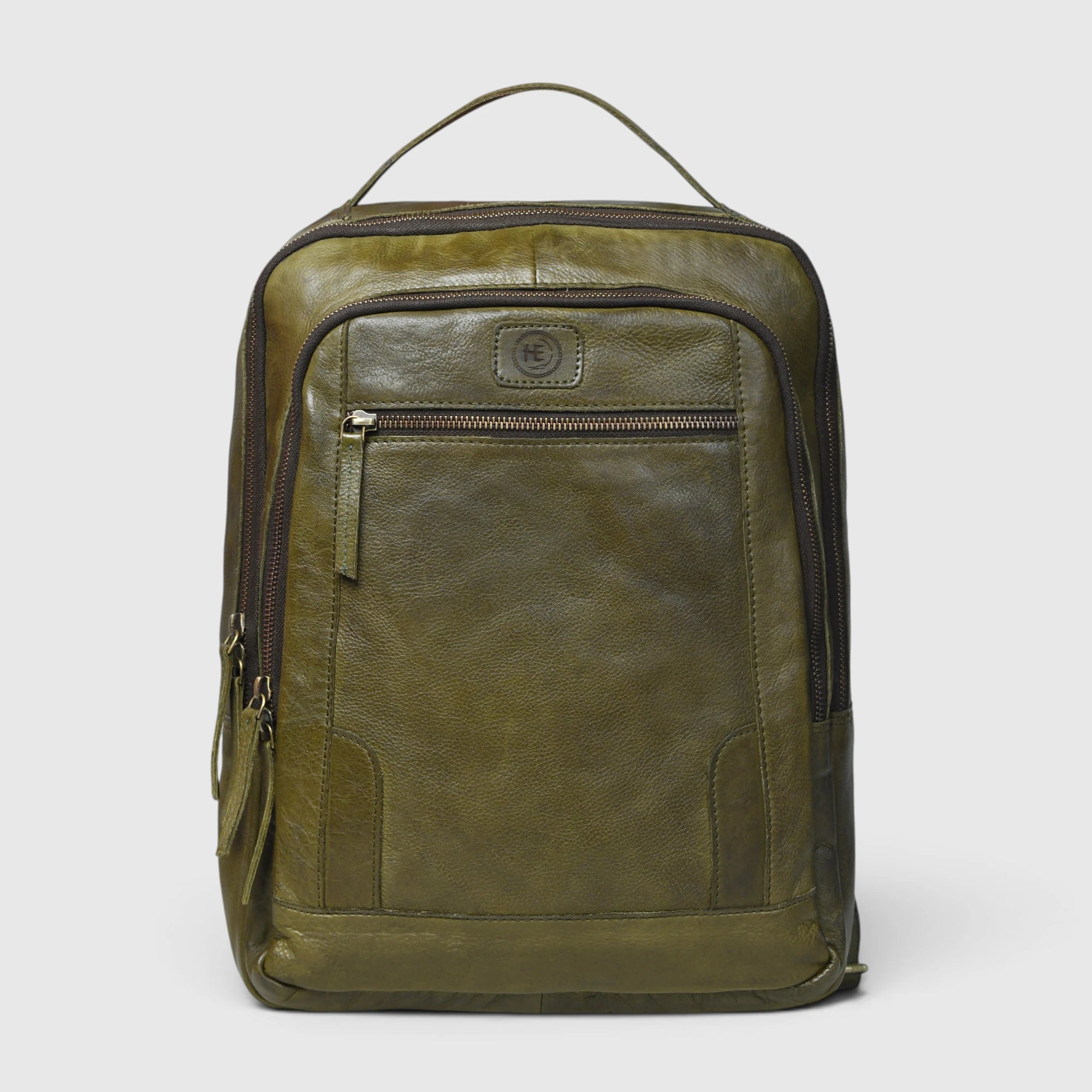 Hestern Trailmark Leather Backpack – Deep Olive