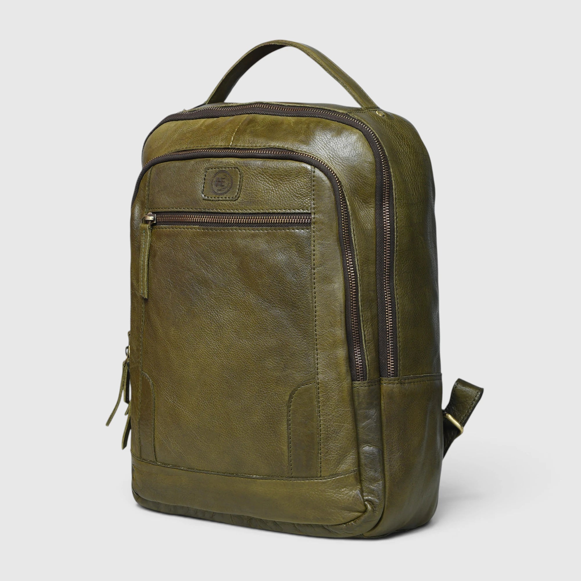 Hestern Trailmark Leather Backpack – Deep Olive