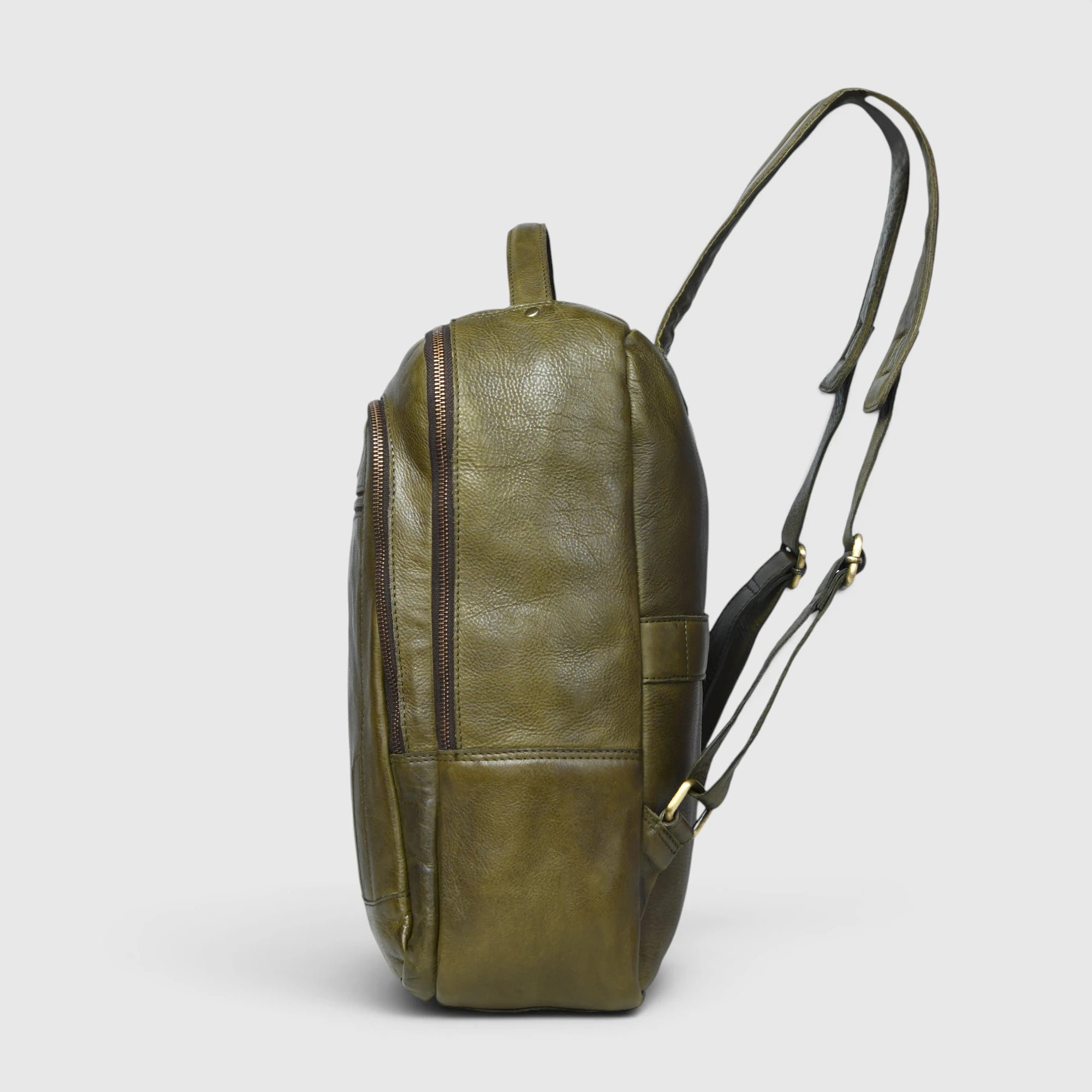 Hestern Trailmark Leather Backpack – Deep Olive