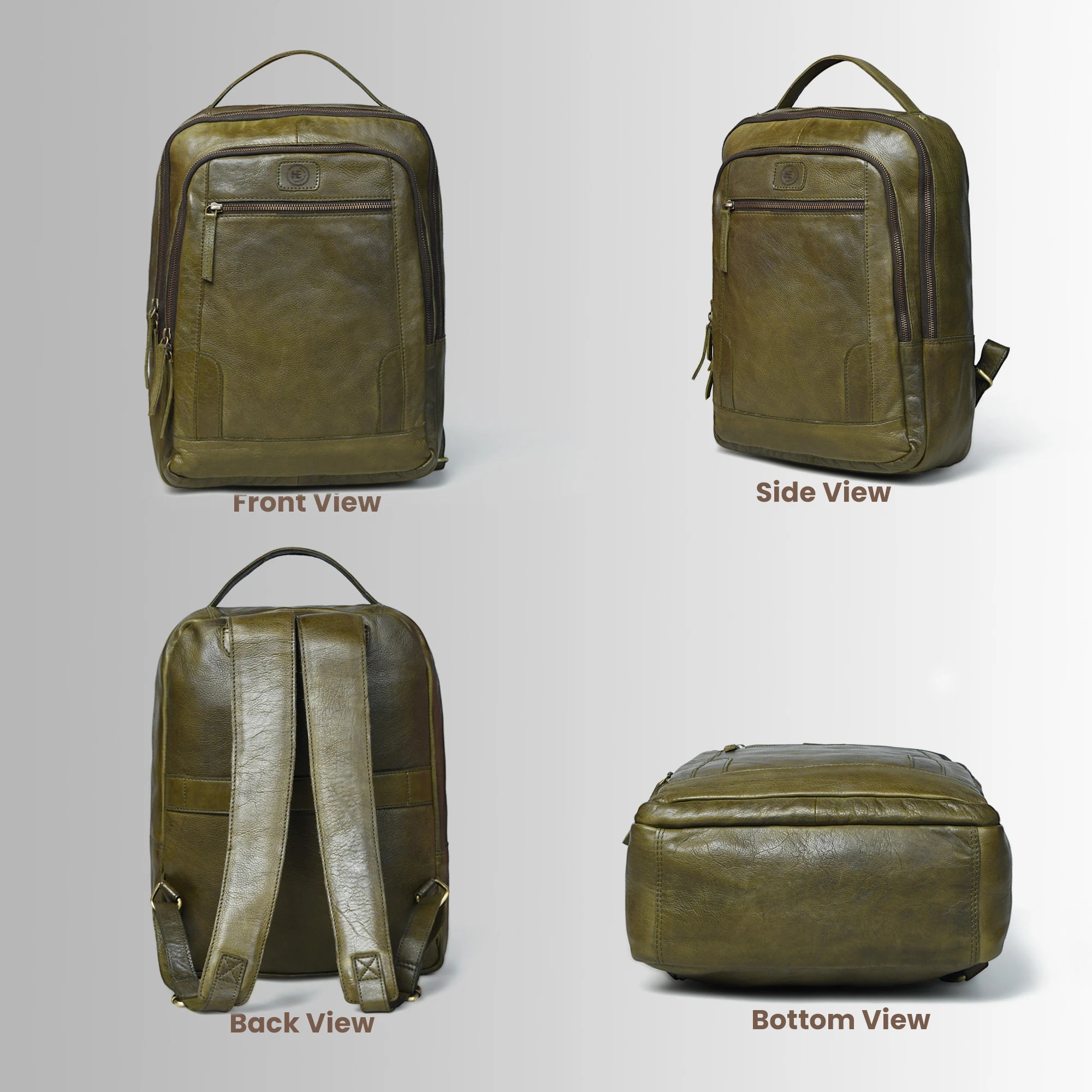 Hestern Trailmark Leather Backpack – Deep Olive