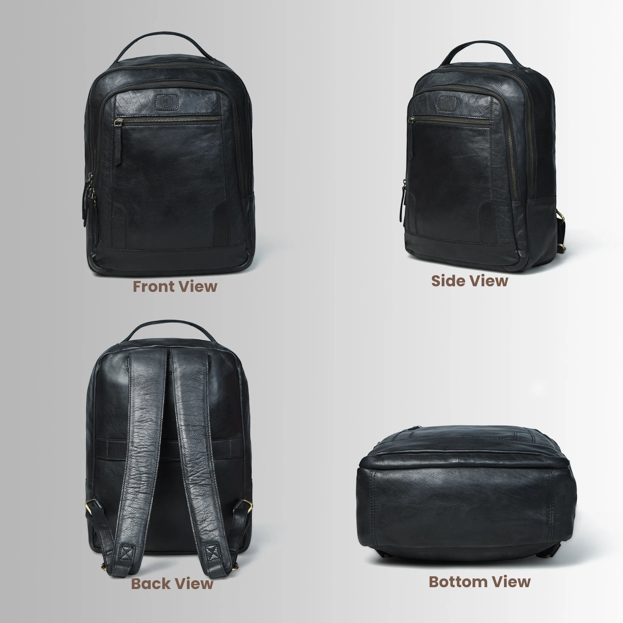 Hestern Trailmark Leather Backpack – Black color