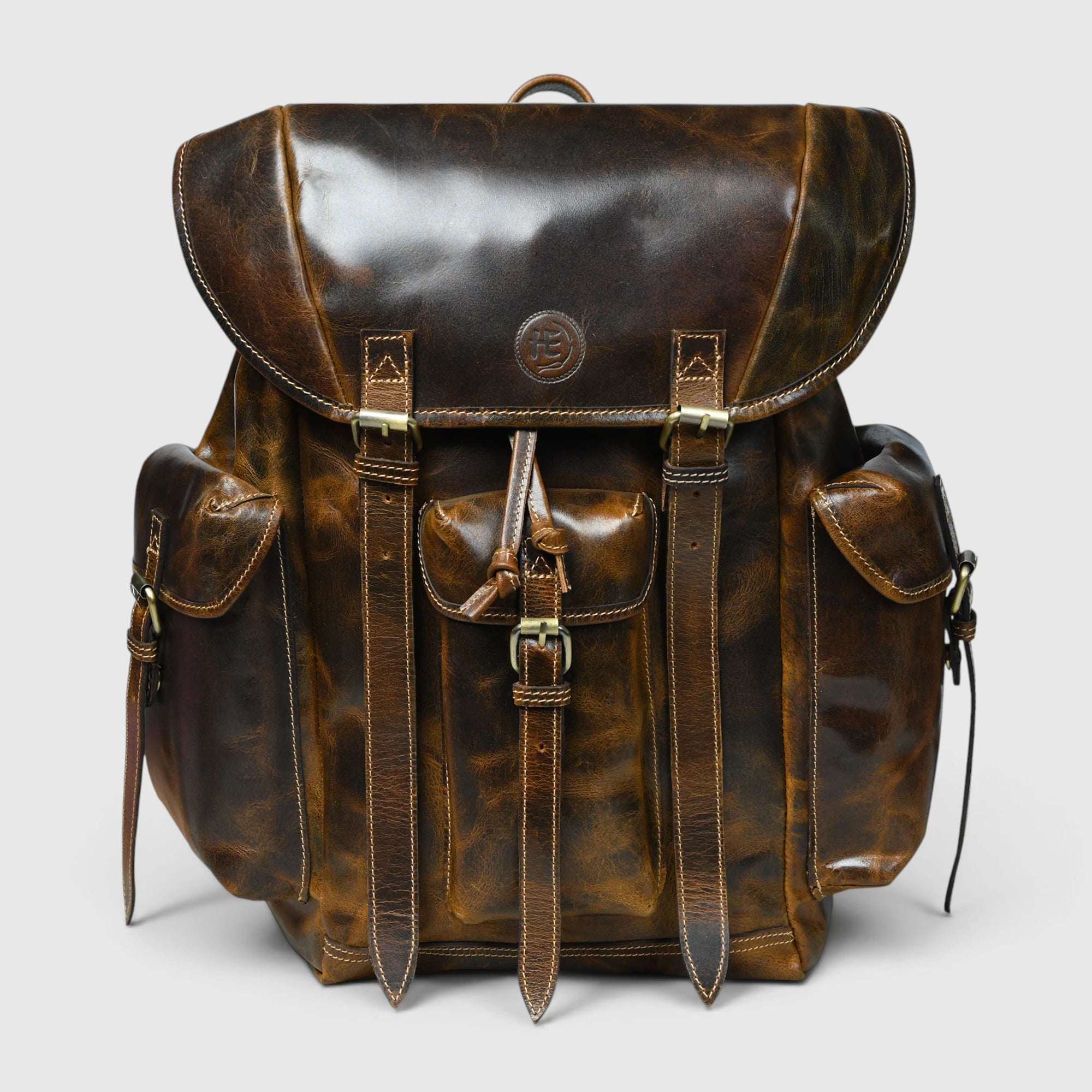 Outlander Vintage Leather Backpack - Rustic Brown