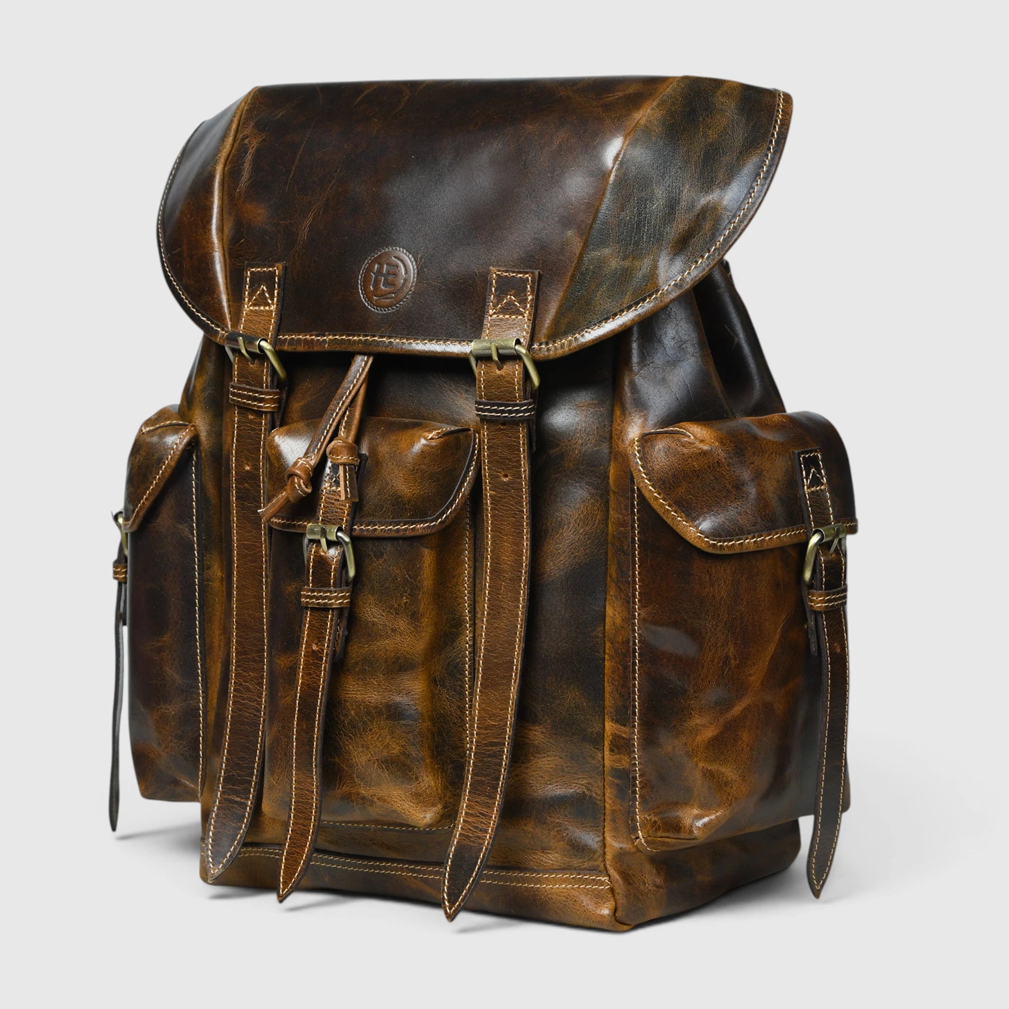 Outlander Vintage Leather Backpack - Rustic Brown