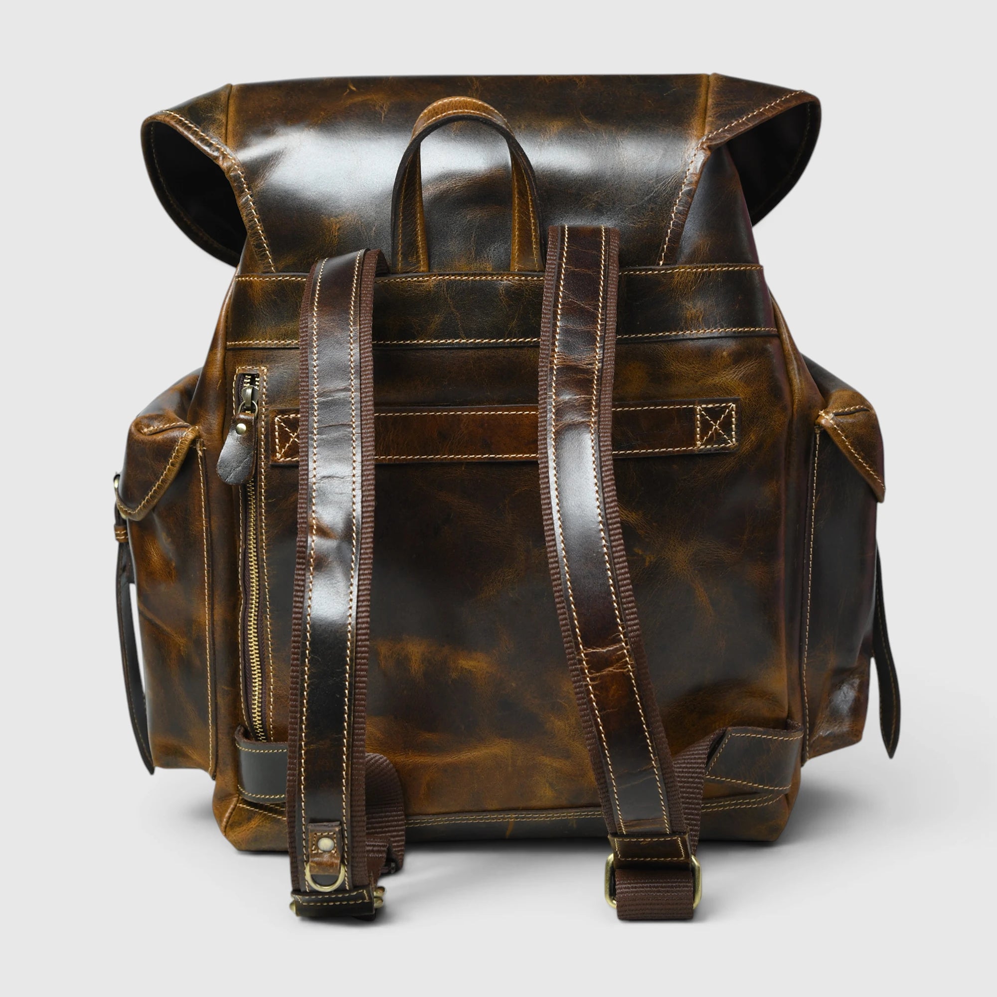 Outlander Vintage Leather Backpack - Rustic Brown
