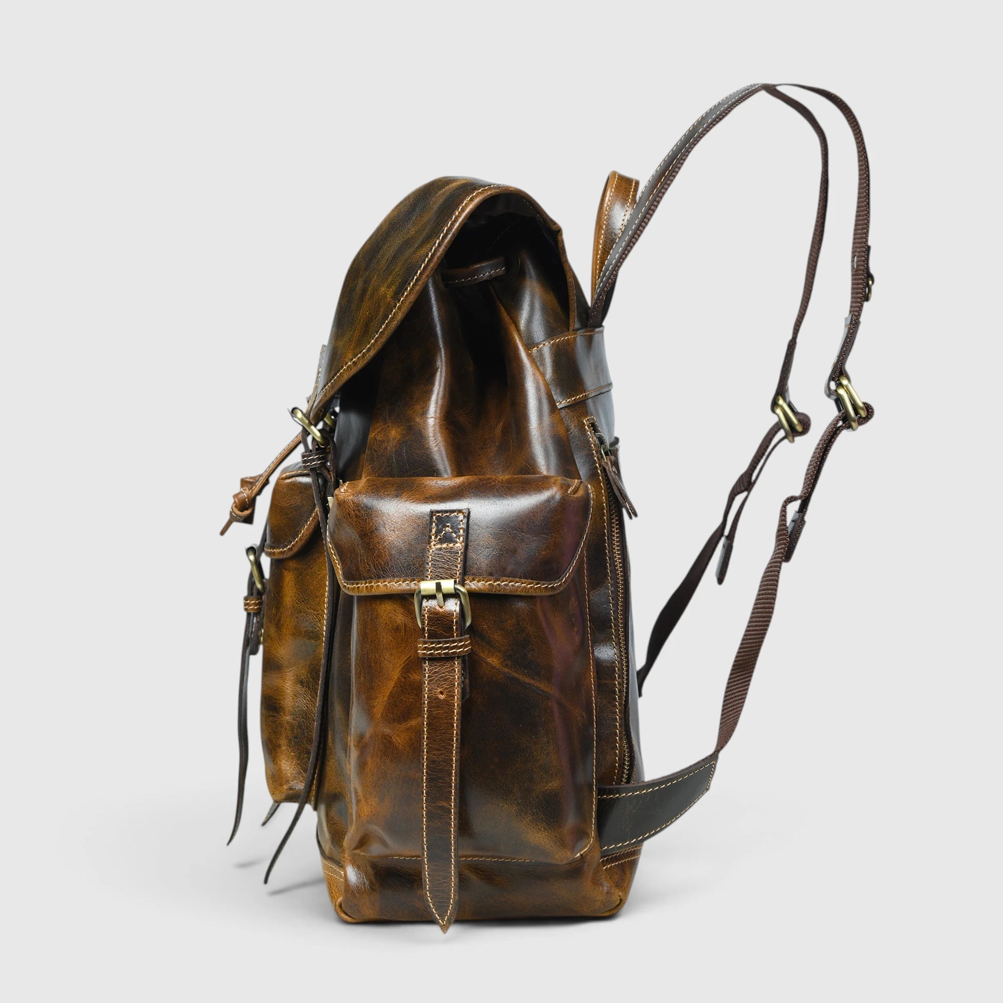 Outlander Vintage Leather Backpack - Rustic Brown