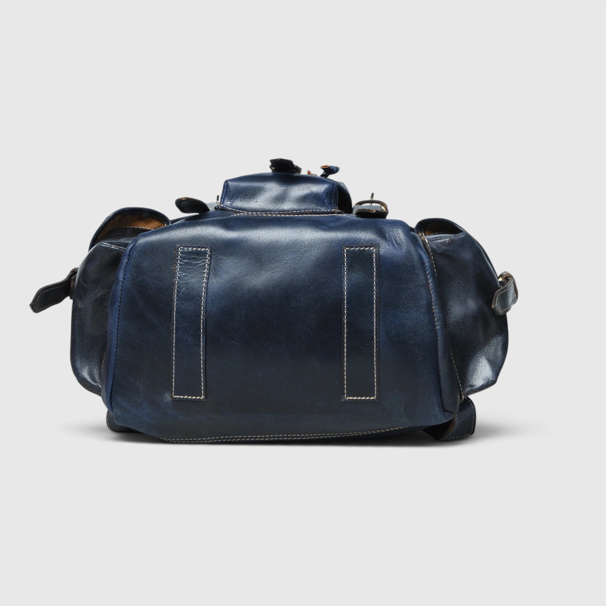Outlander Vintage Leather Backpack - Midnight Blue