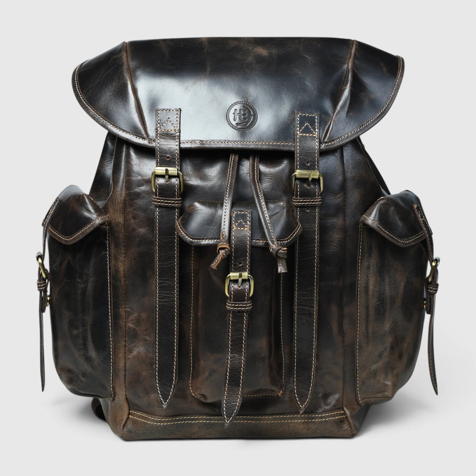 Outlander Vintage Buffalo Leather Backpack – Dark Coffee