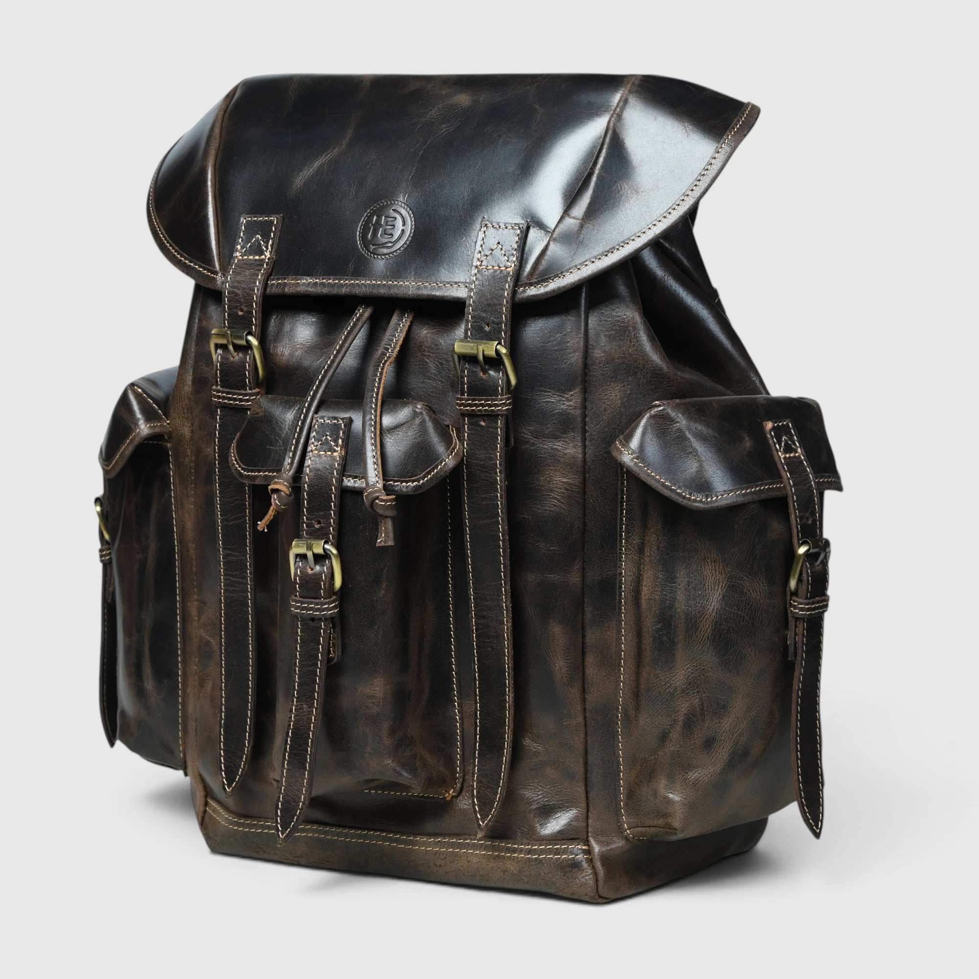 Outlander Vintage Buffalo Leather Backpack – Dark Coffee