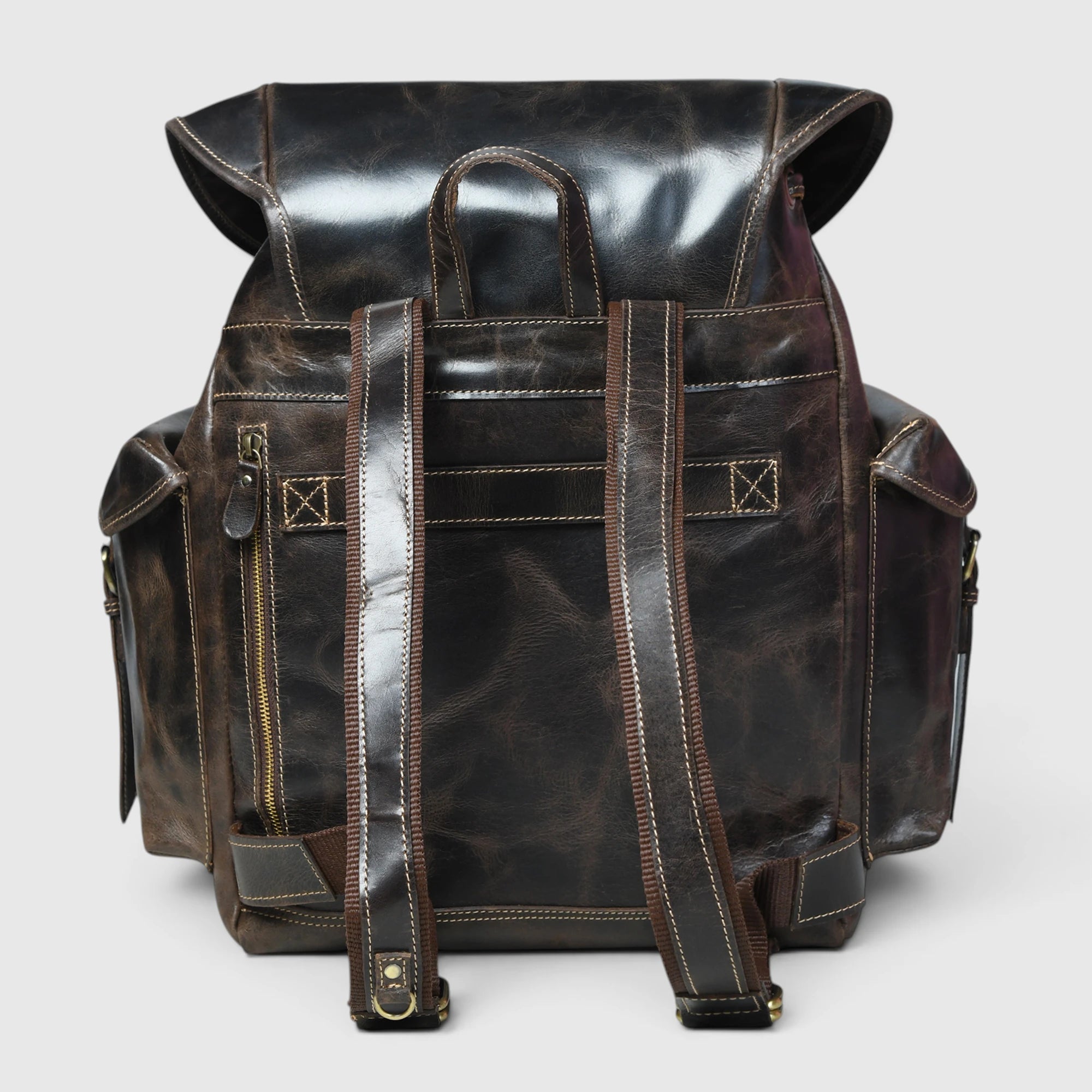 Outlander Vintage Buffalo Leather Backpack – Dark Coffee