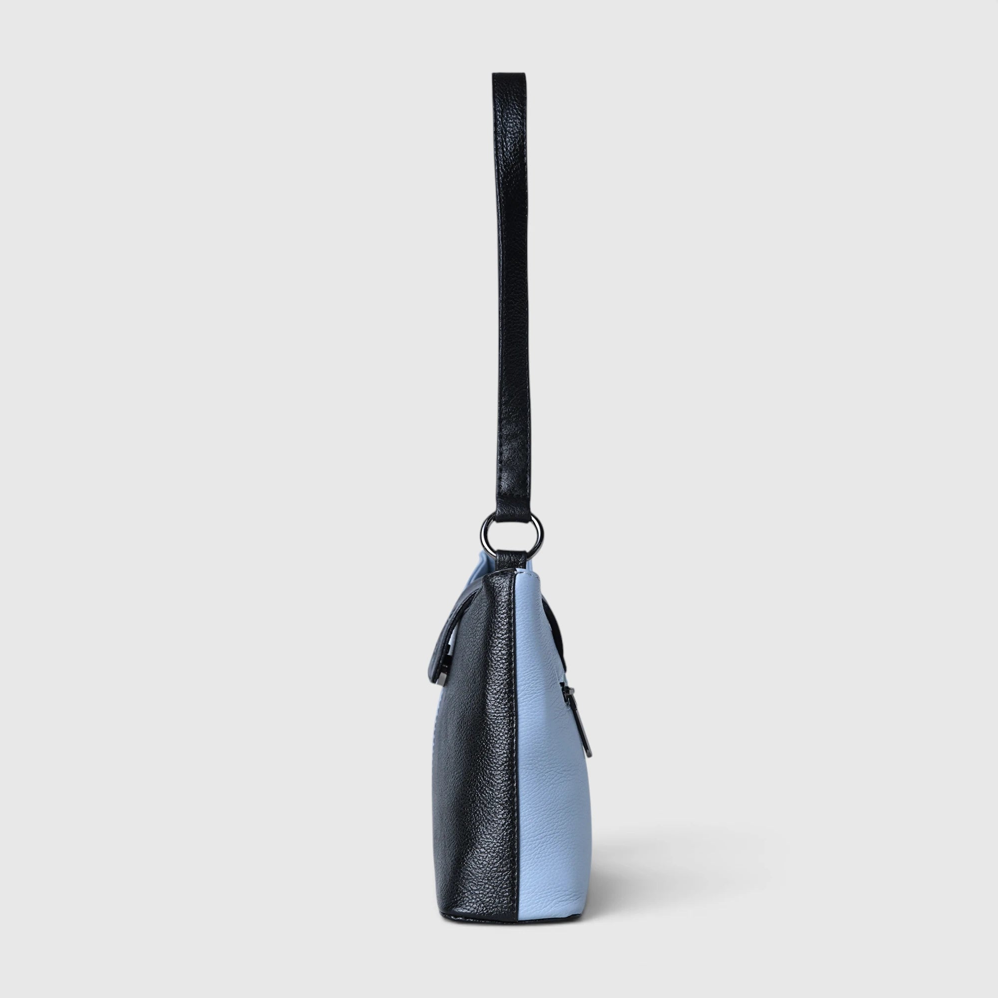 Luna Duo Leather Shoulder Bag - Midnight Blue & Black