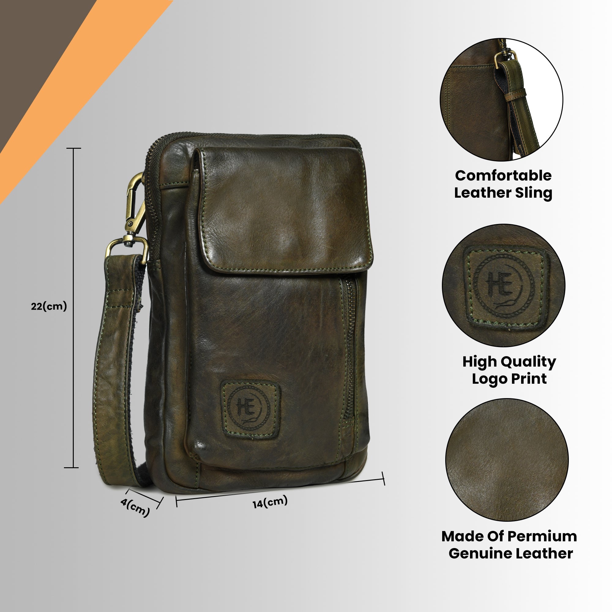 Vintage Explorer Crossbody Bag - olive Colour